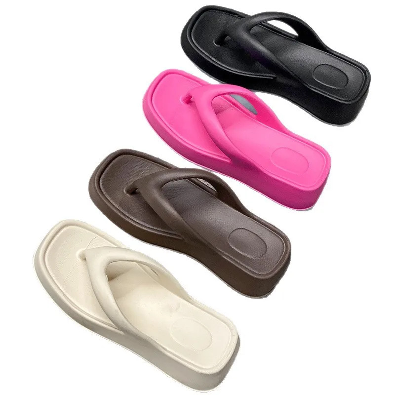 Summer Women Flip Flops Casual Solid Color Comfortable Non-slip Lightweight Indo