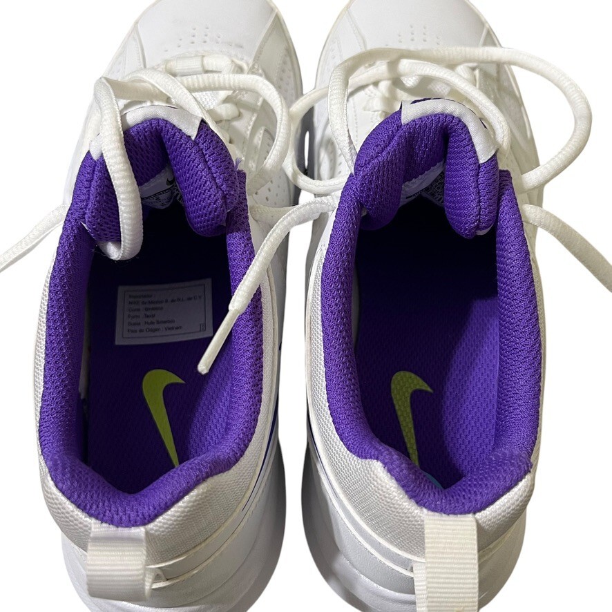 Nike T-Lite XI Athletic Shoes Women’s Size 6 White Purple Leather New No Box