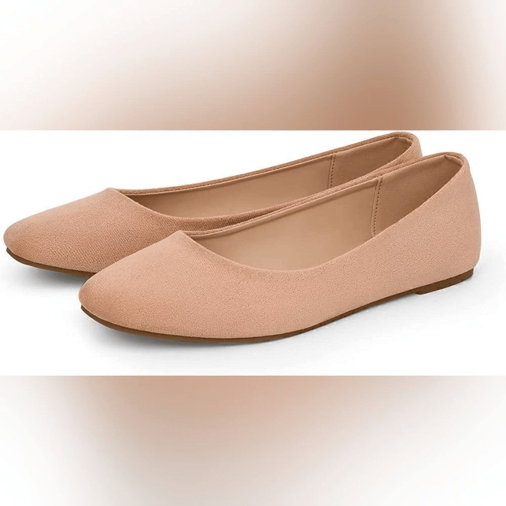 (58-4330) MUSSHOE Women’s Memory Foam Square Toe Flat Shoes Sz 9