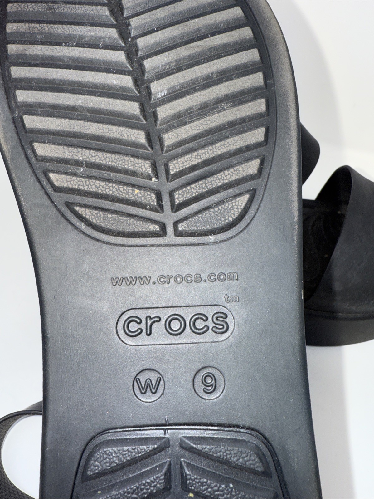 Crocs LiteRide Brooklyn Black Low Wedge Lightweight Adjustable Sandals Size 9