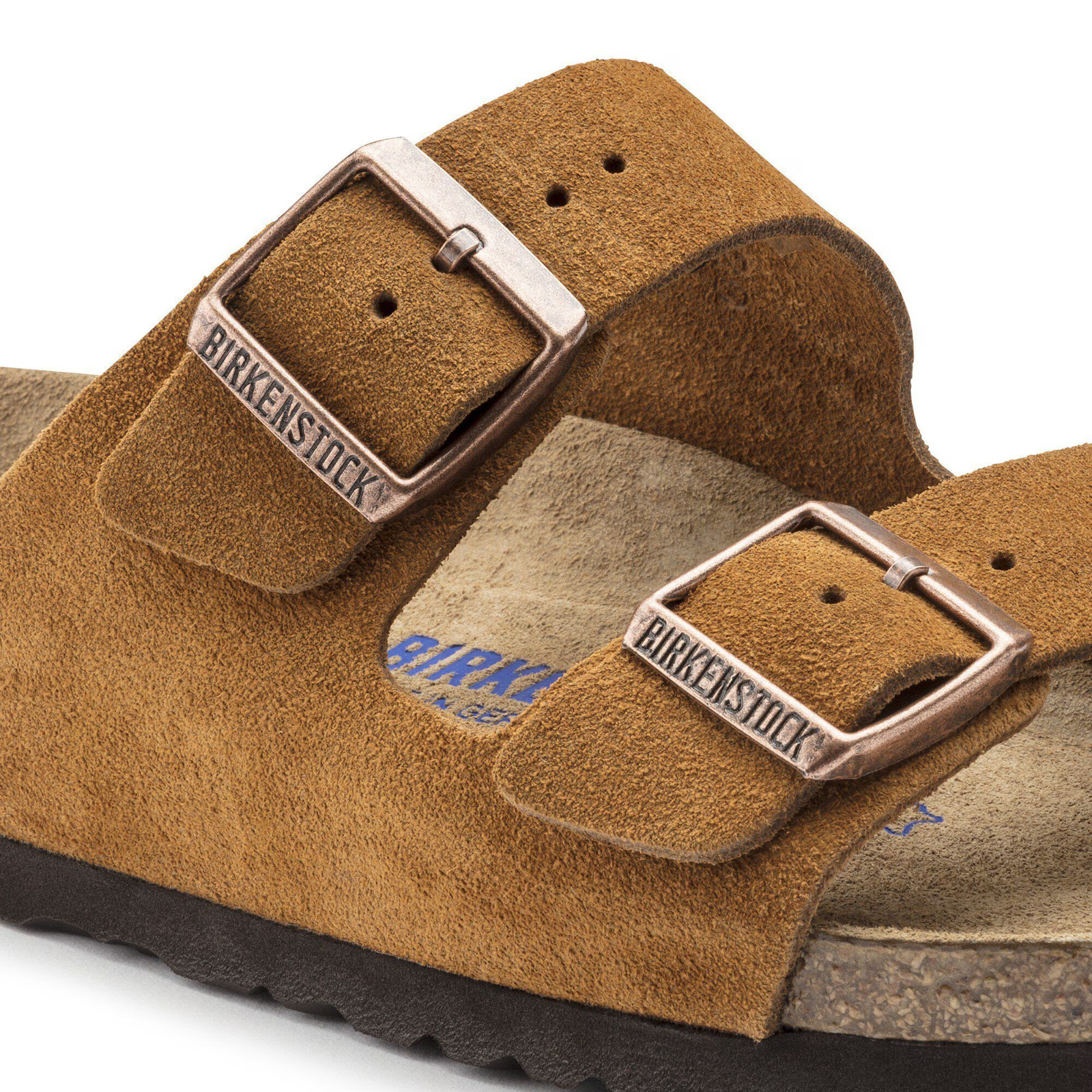 Birkenstock Arizona Soft Footbed Suede Leather Sandals Mink Mocha Taupe Black