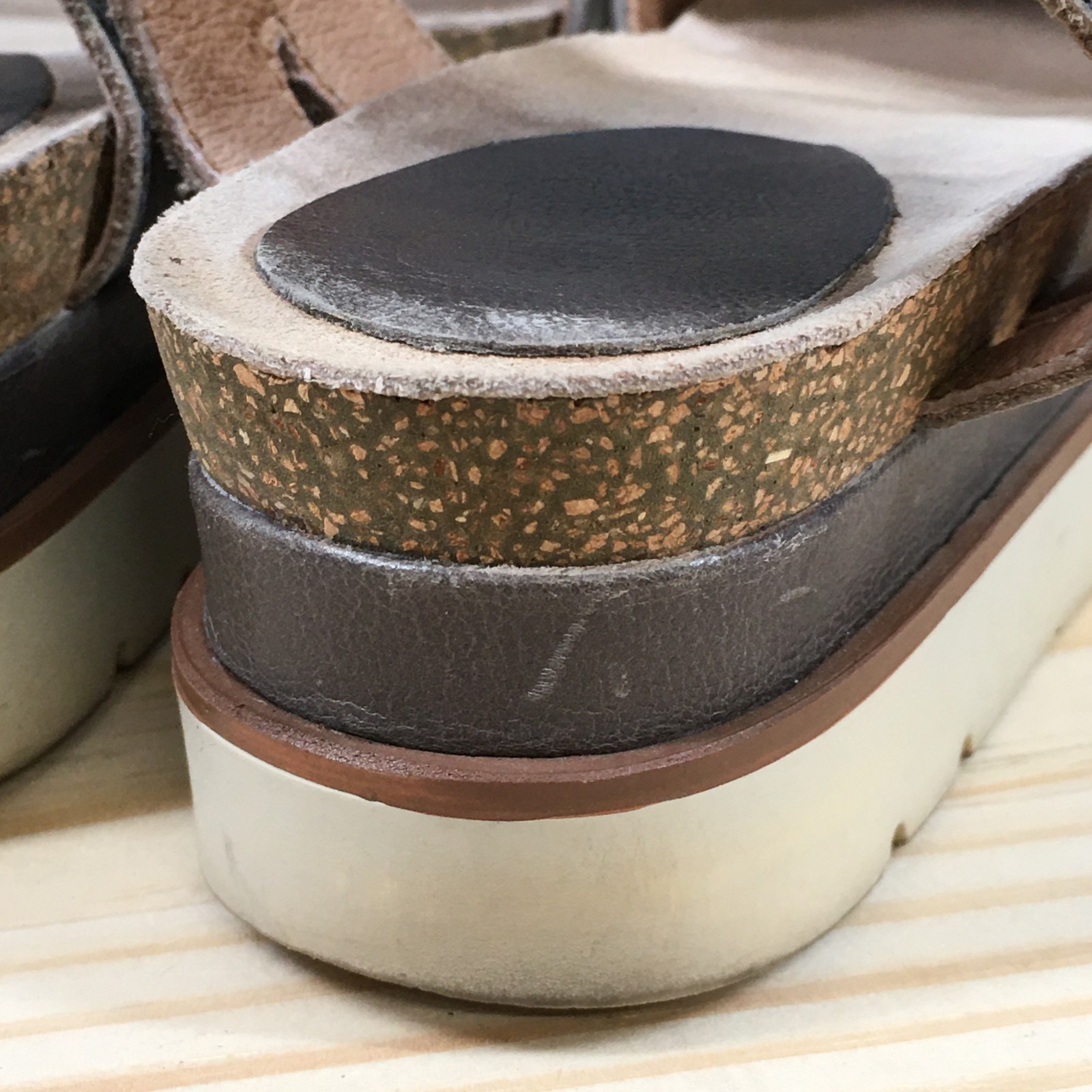 Josef Seibel Clea 01 Sandals Womens 38 Platform Ankle Strap Wedge Brown Gray