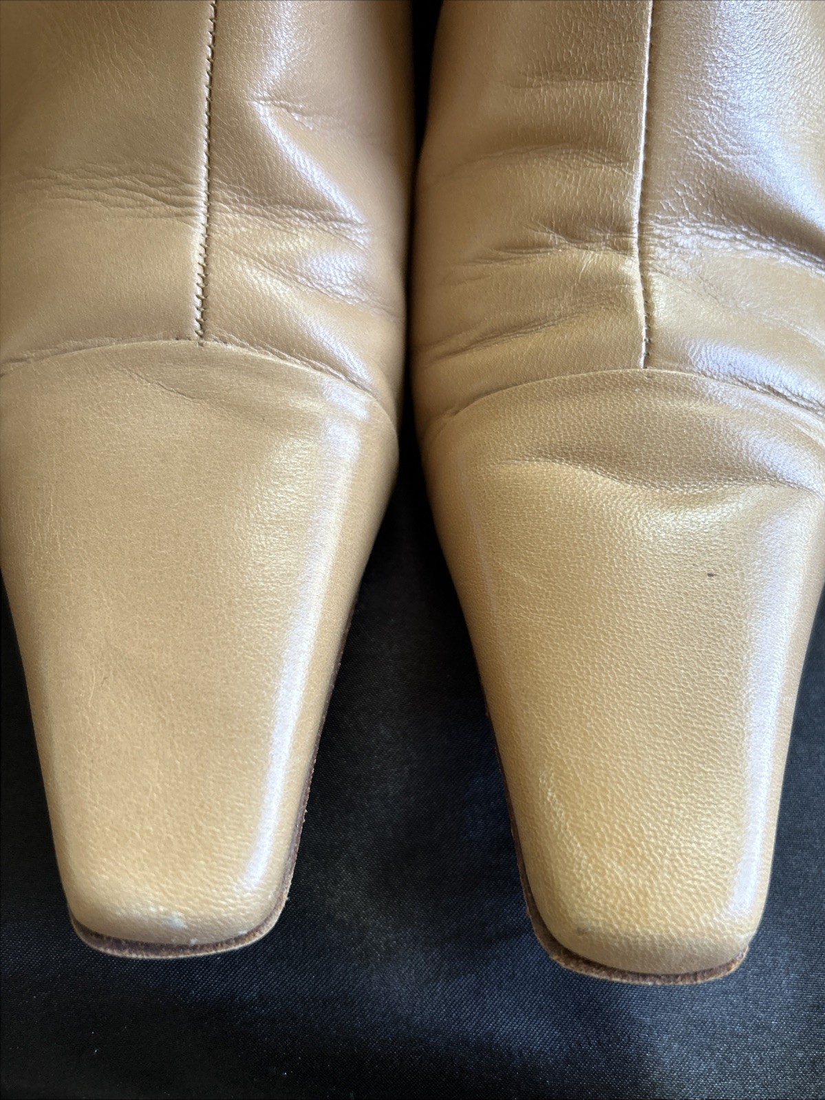 Kate Spade Sophie Beige Camel Soft Leather Booties Shoes 7.5 M Made In Italy Y2K