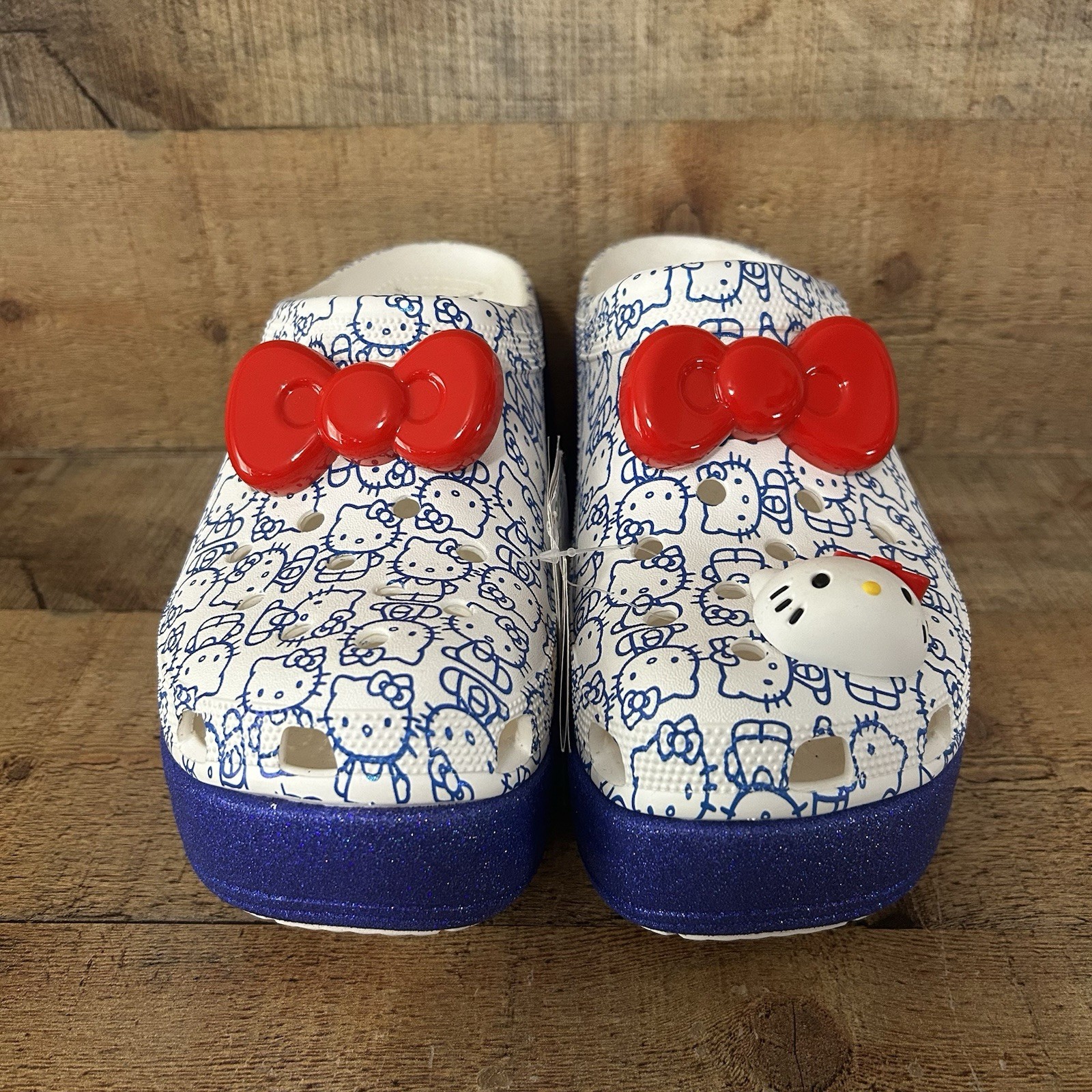Crocs Hello Kitty Siren Clog Women’s Size 11 Platform Heels 209451-100 NEW