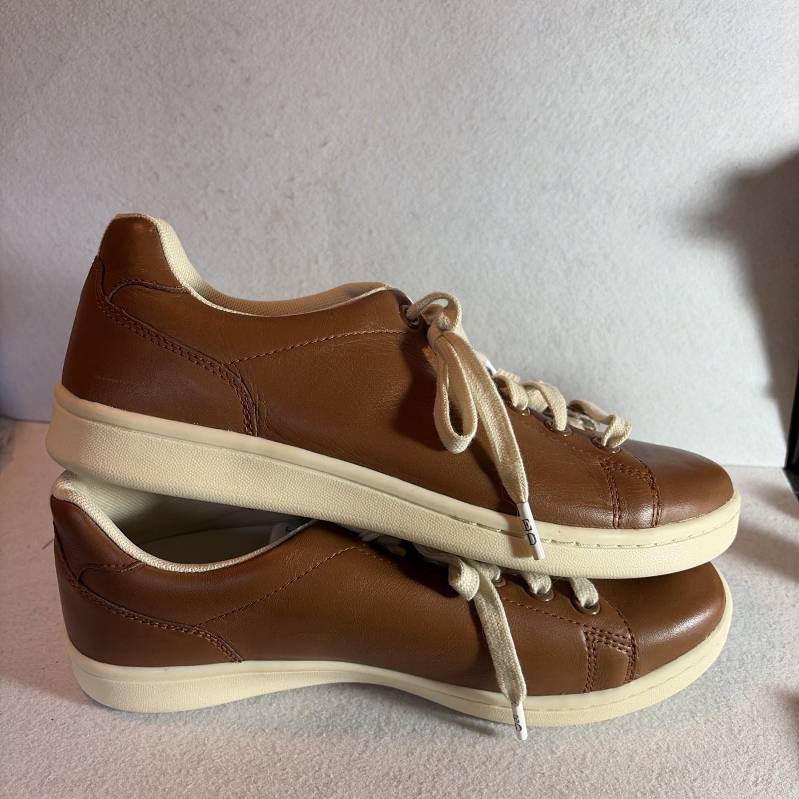 ED Ellen Degeneres Leather Chapala Lace Up Sneakers Brown 8.5M -NEW