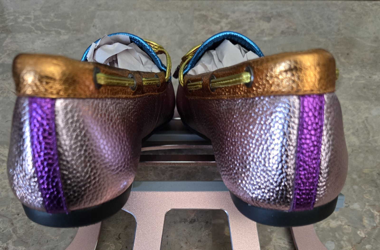 Kurt Geiger London Eagle Moccasin Loafers multi-color metallic pink. 42 – US 11