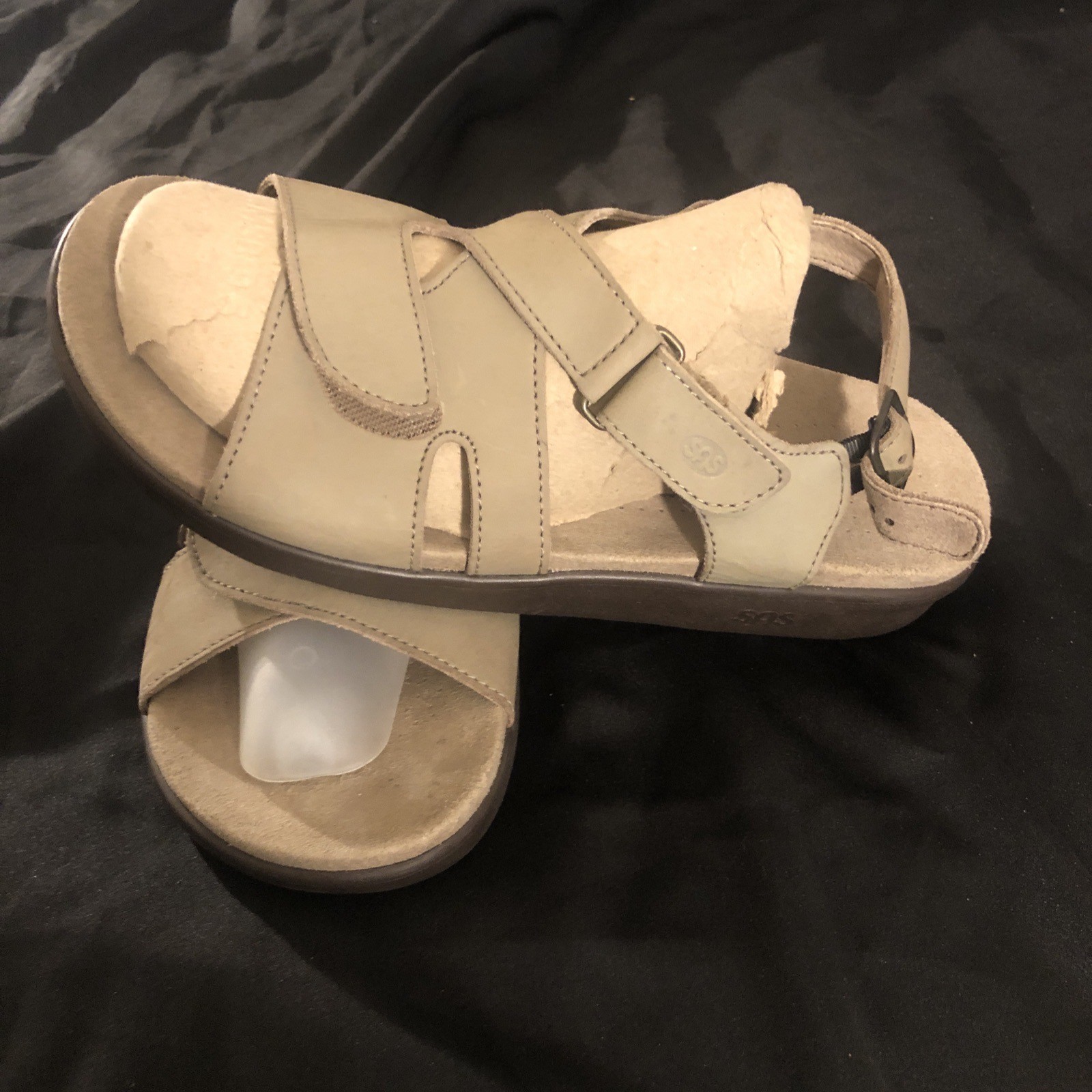 Womens SAS Natural Beige Relaxed Walking Sandals Sz 11 W Wide Adjustable Straps