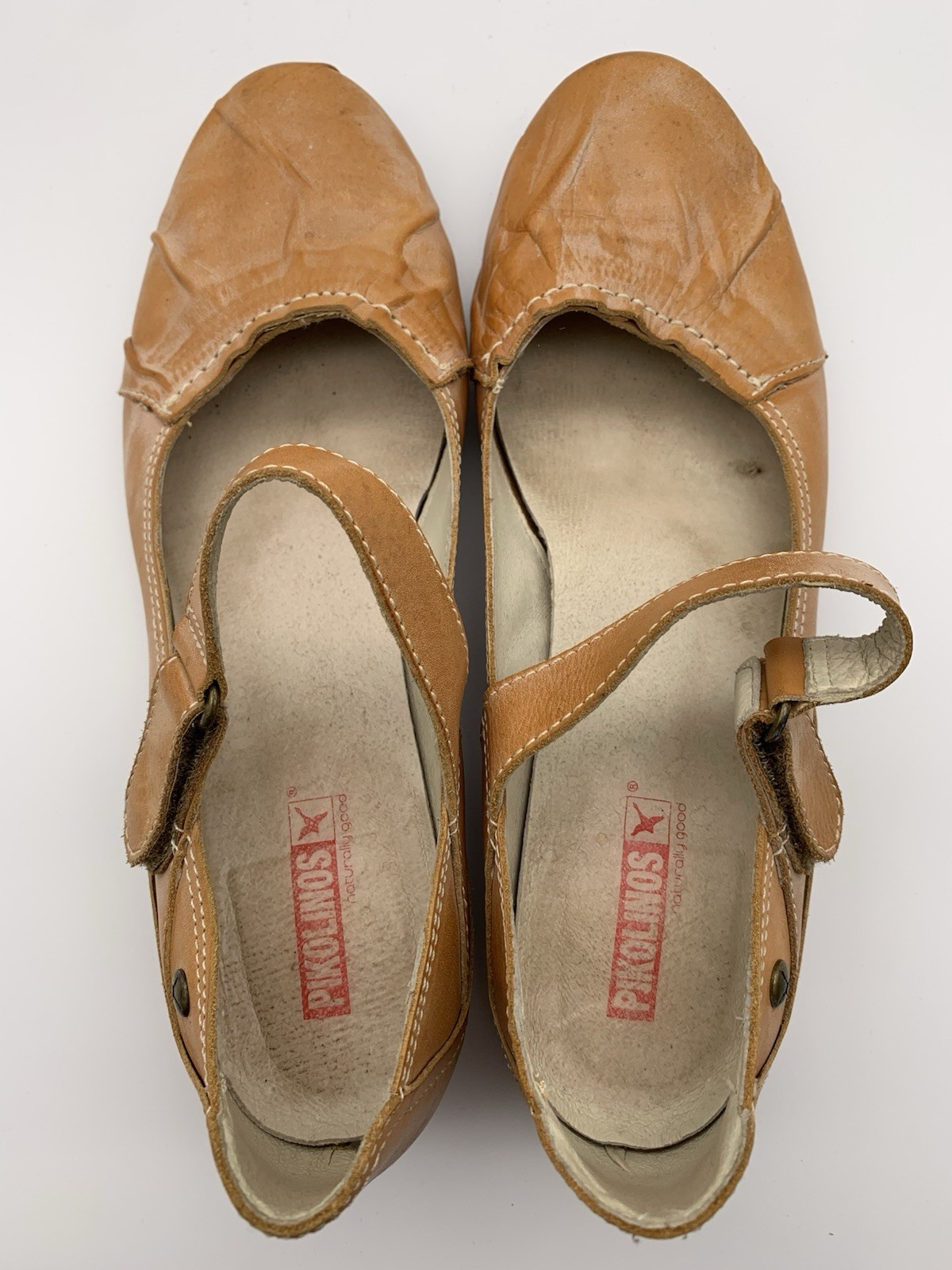 Pikolinos Women’s US 10/10.5 EU 41 Butterscotch Tan Leather Mary Jane Shoes