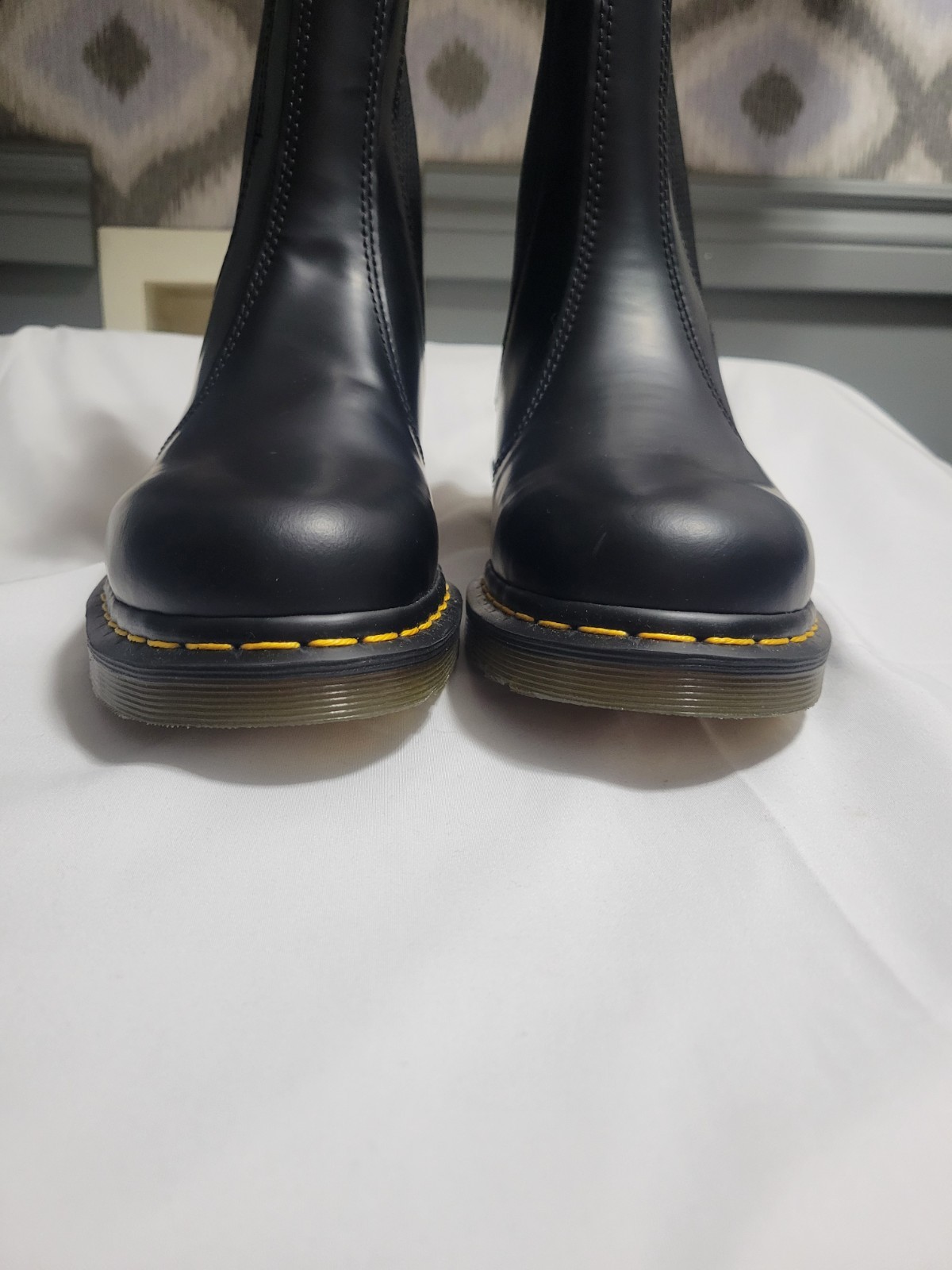 Dr. Martens 2976 Quad Platform Chelsea Boots Smooth Black Leather Unisex M8/W9