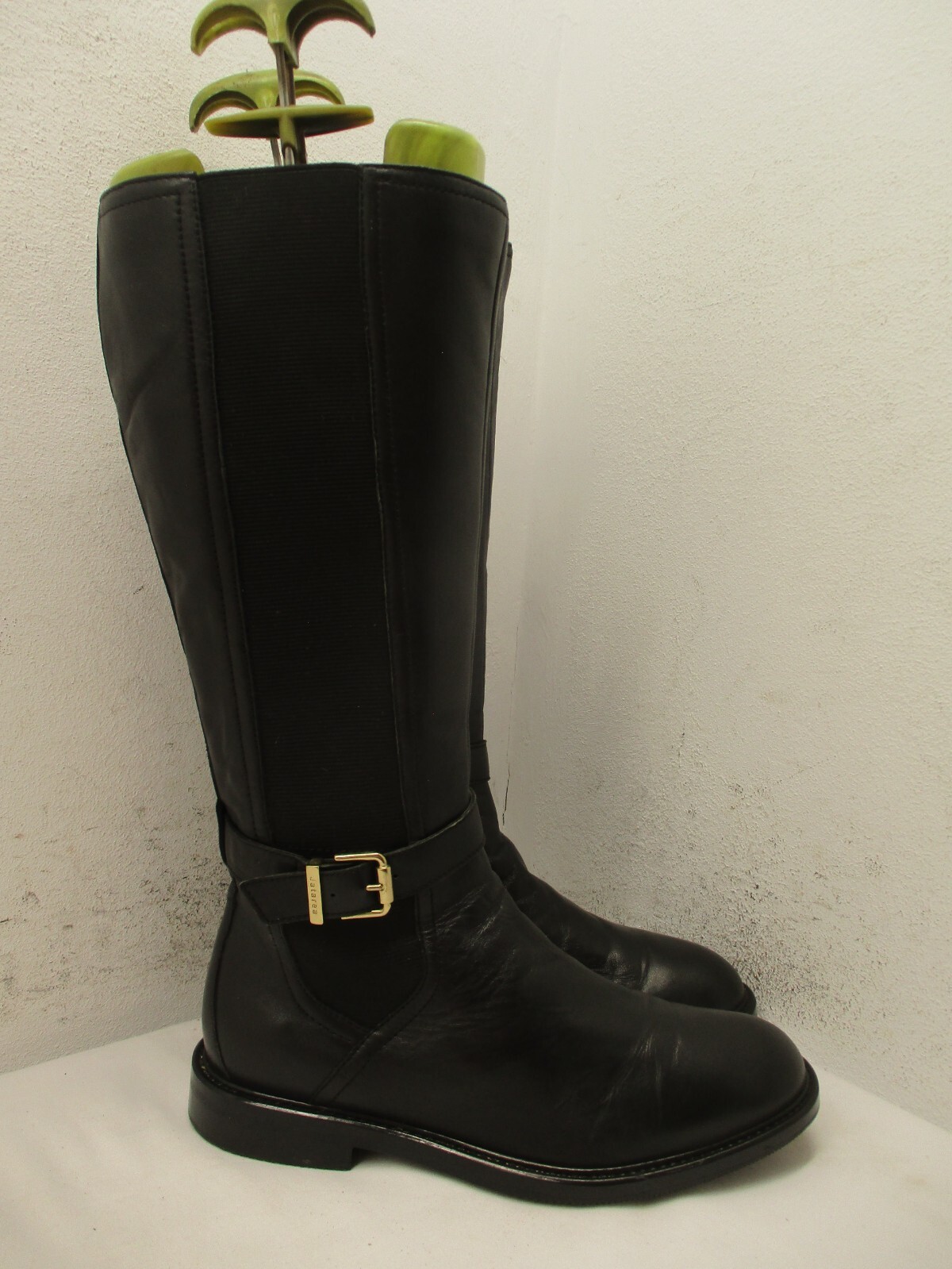 JATAREA Black Leather Knee High Riding Boots Womens Size 7.5