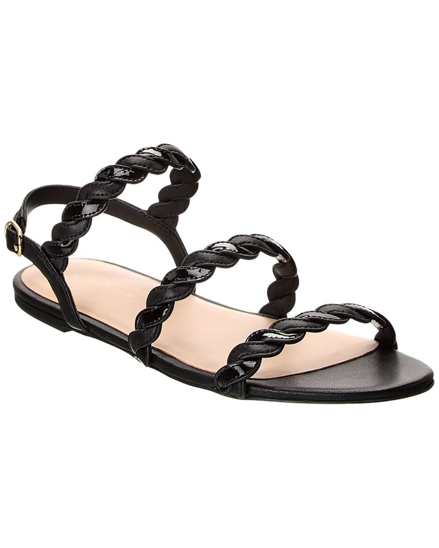 NEW Stuart Weitzman Black Twistie Flat Sandals Leather Size 10 Luxury