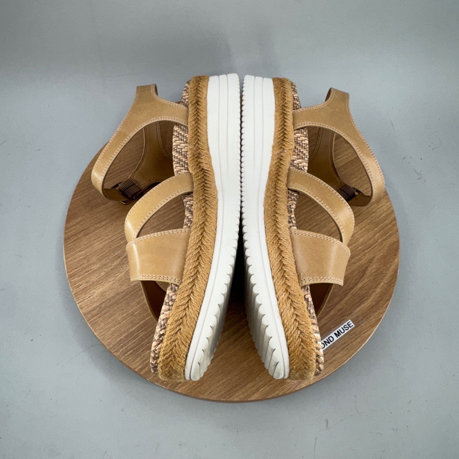 Vionic Mar Platform Sandals Size 10 Tan Leather Espadrille Boho Comfort