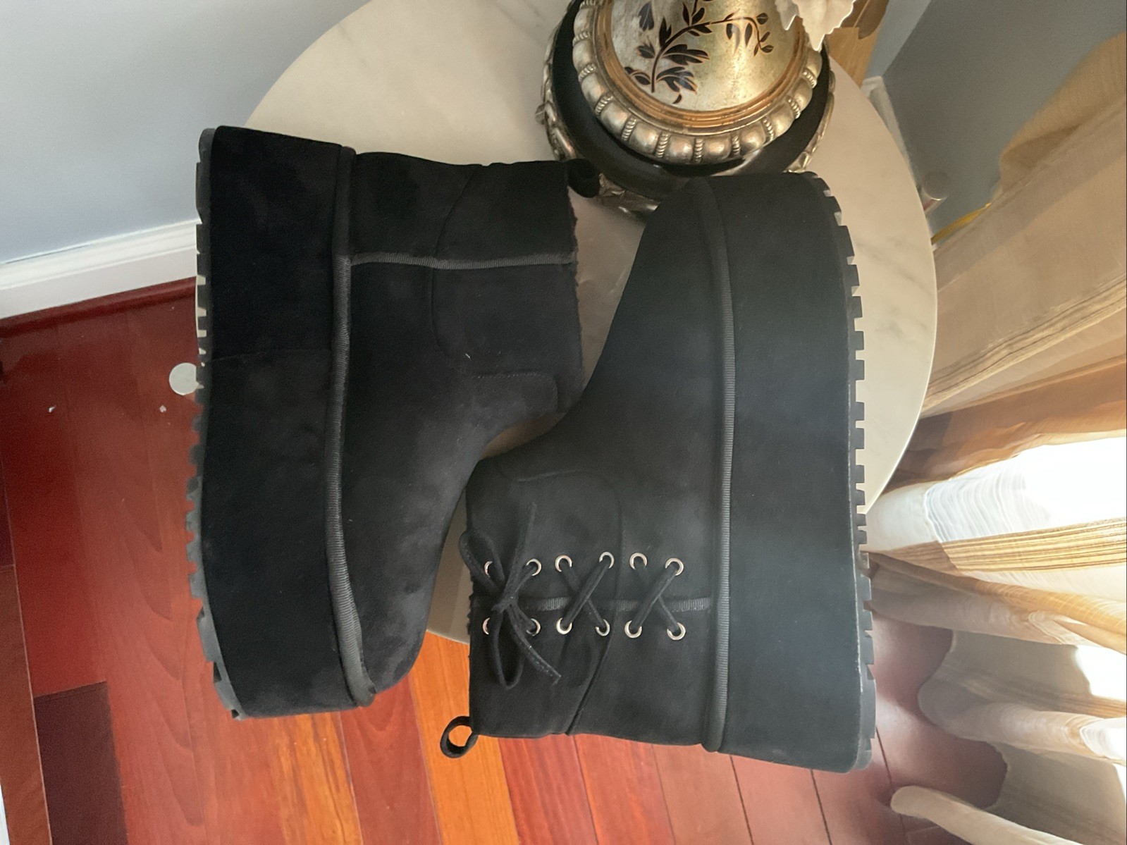 Sugar Thrillz Platform Ankle Boots From Dolls Kill Side Lace-up Detail,11M-13.5W