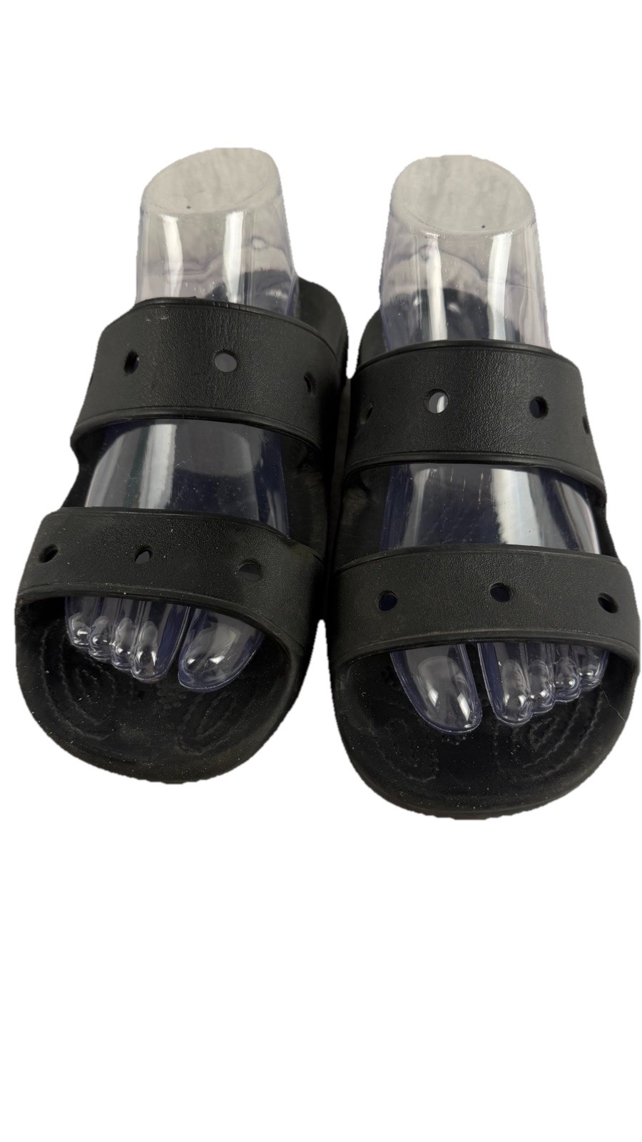 Crocs Unisex Adults Black Comfort Two Strap Slip-On Slide Sandals Size M5 W7