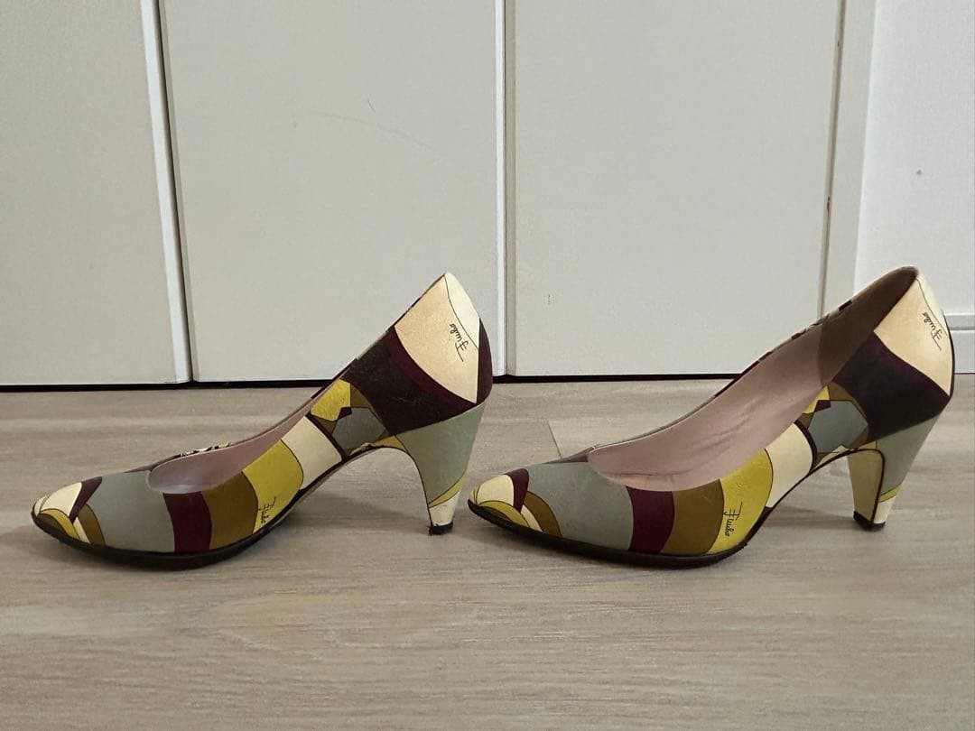 Emilio Pucci Heeled Pumps Multicolor Pointed Toe Size 36.5 Women’s From Japan