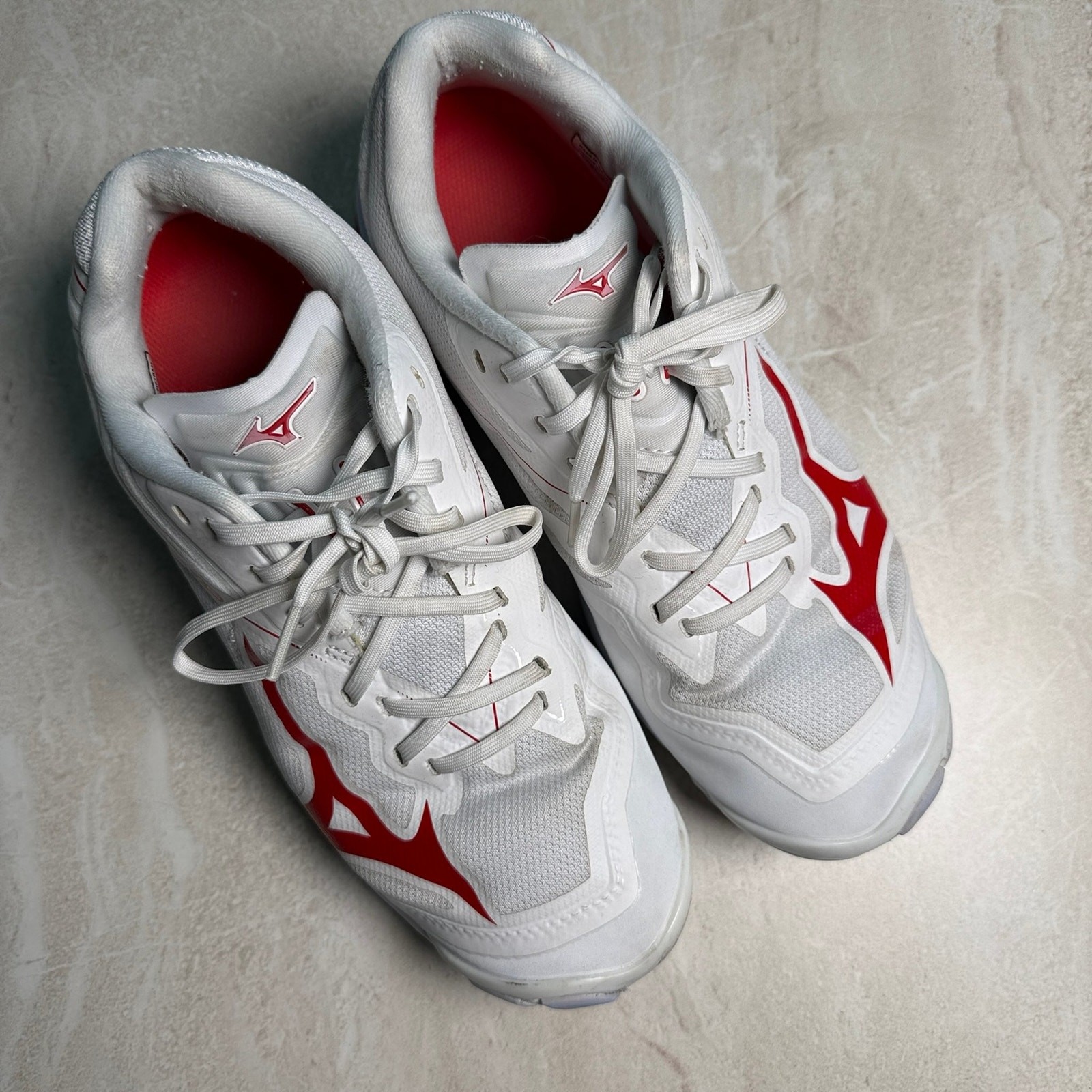 MIZUNO WOMENS WAVE LIGHTNING Z6 VOLLEYBALL SHOES SIZE US 9 RED/WHITE