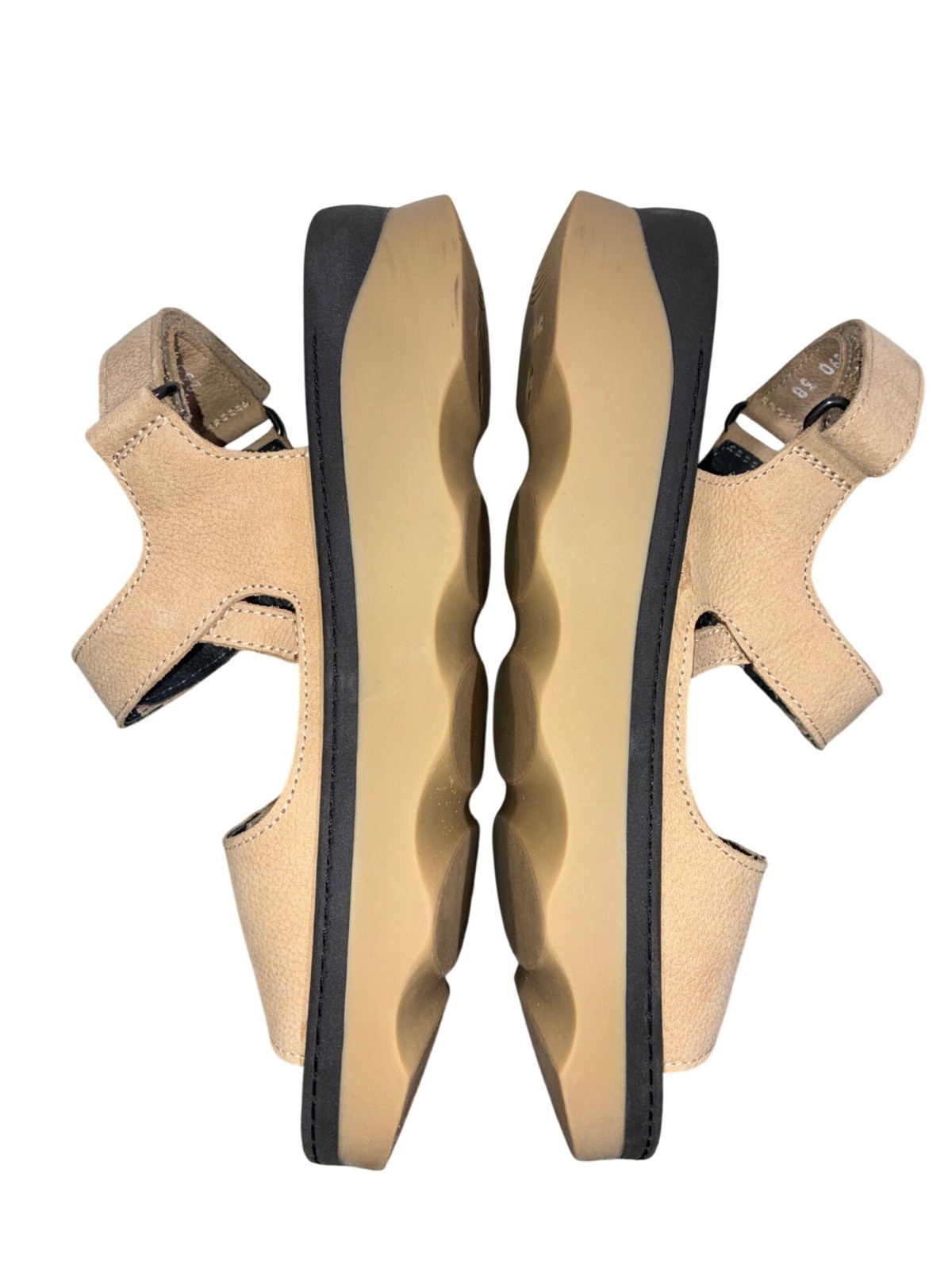 Wolky nubuck leather Beige Adjustable Strap Platform Sandals Size 38 comfort sup