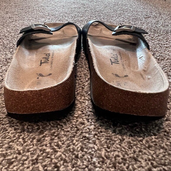 Women’s Tula by BIRKENSTOCK Black Strap Slide Sandals Sz 7.5