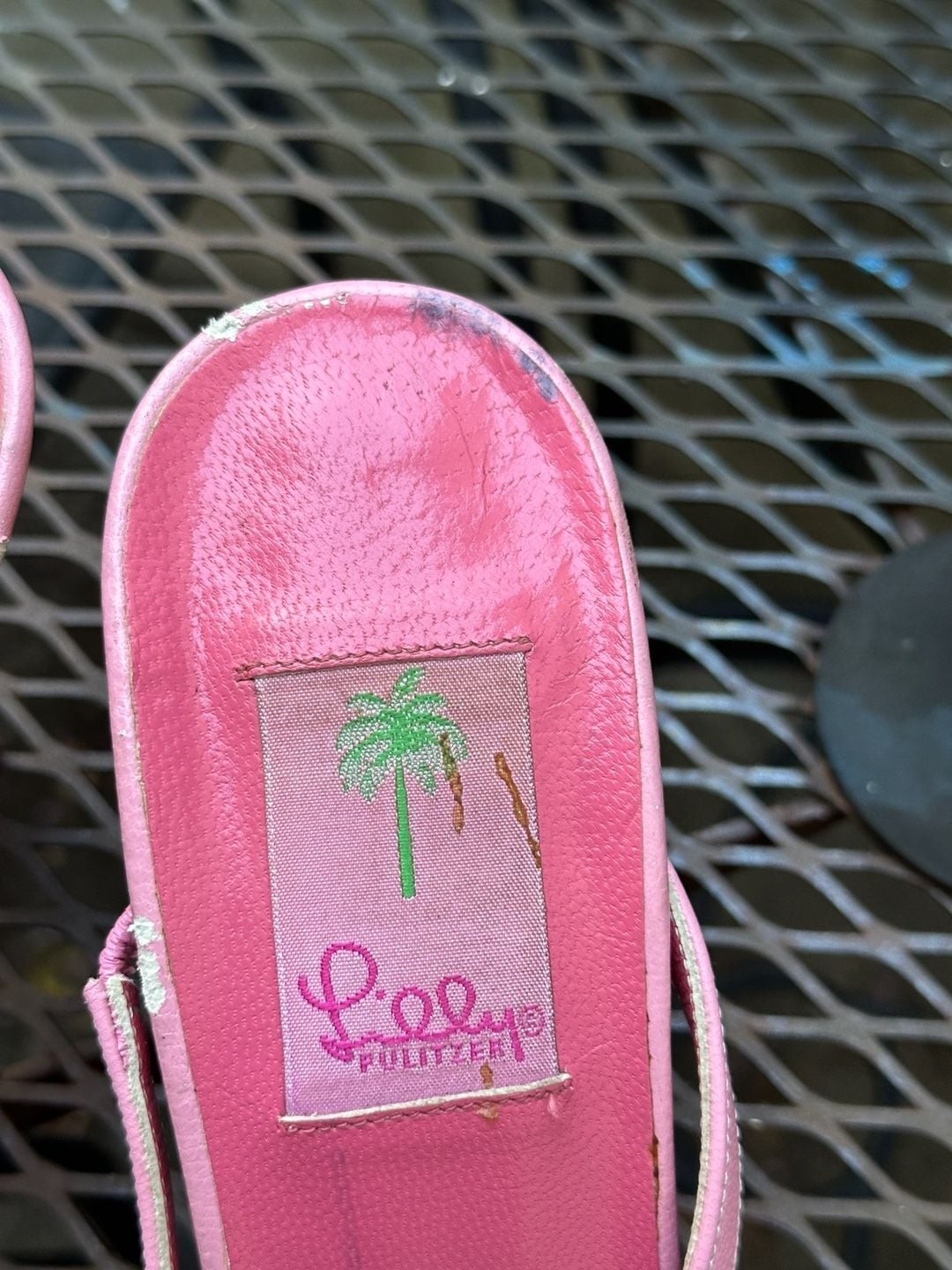 Lilly Pulitzer Pink Leather Flower Embellished High Heel Sandals, Made in Italy
