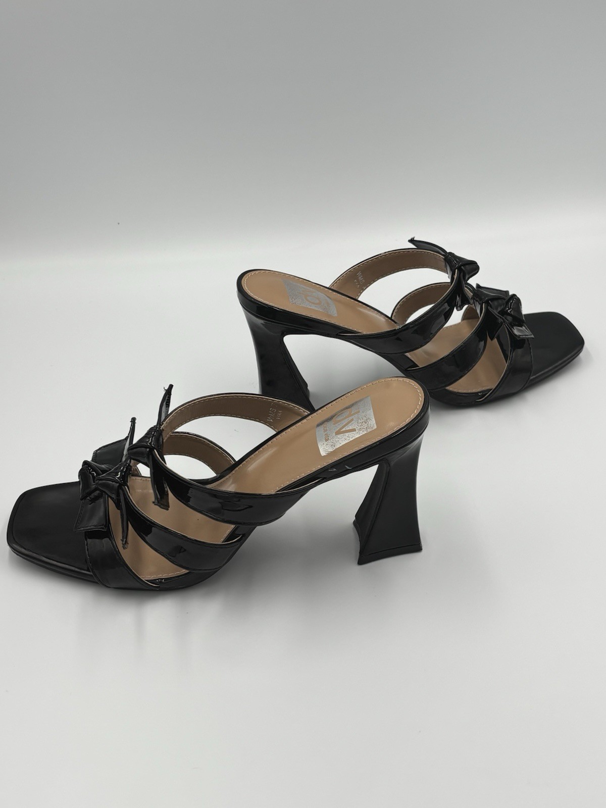 DV by Dolce Vita Black Patent Multi-Strap Mule Heels size 7