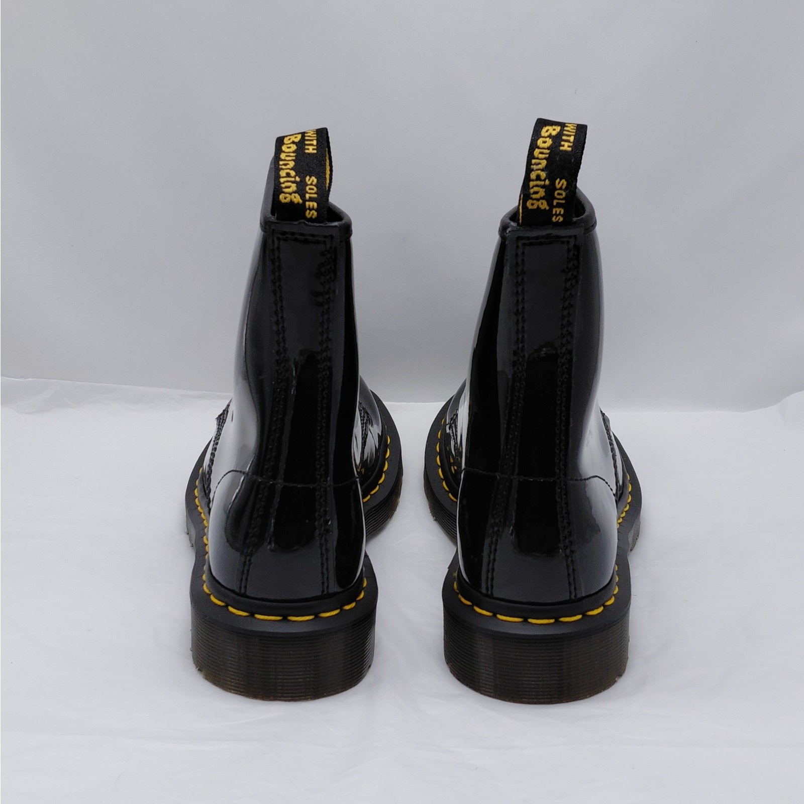 Dr. Martens Womens Combat Boots Size 6 Black Patent Goth Punk Biker Streetwear