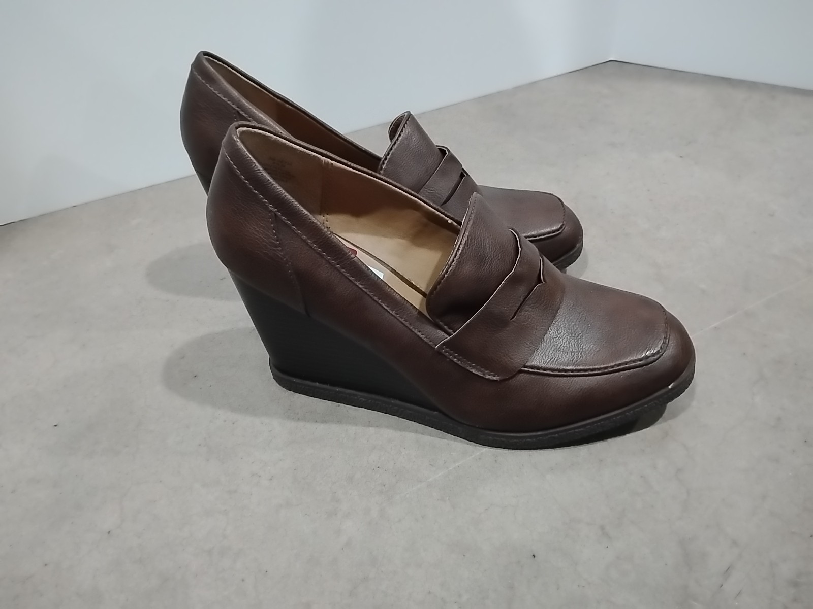 Sun + Stone JETTA Wedge Loafer Brown Women’s 9.5 Y2K