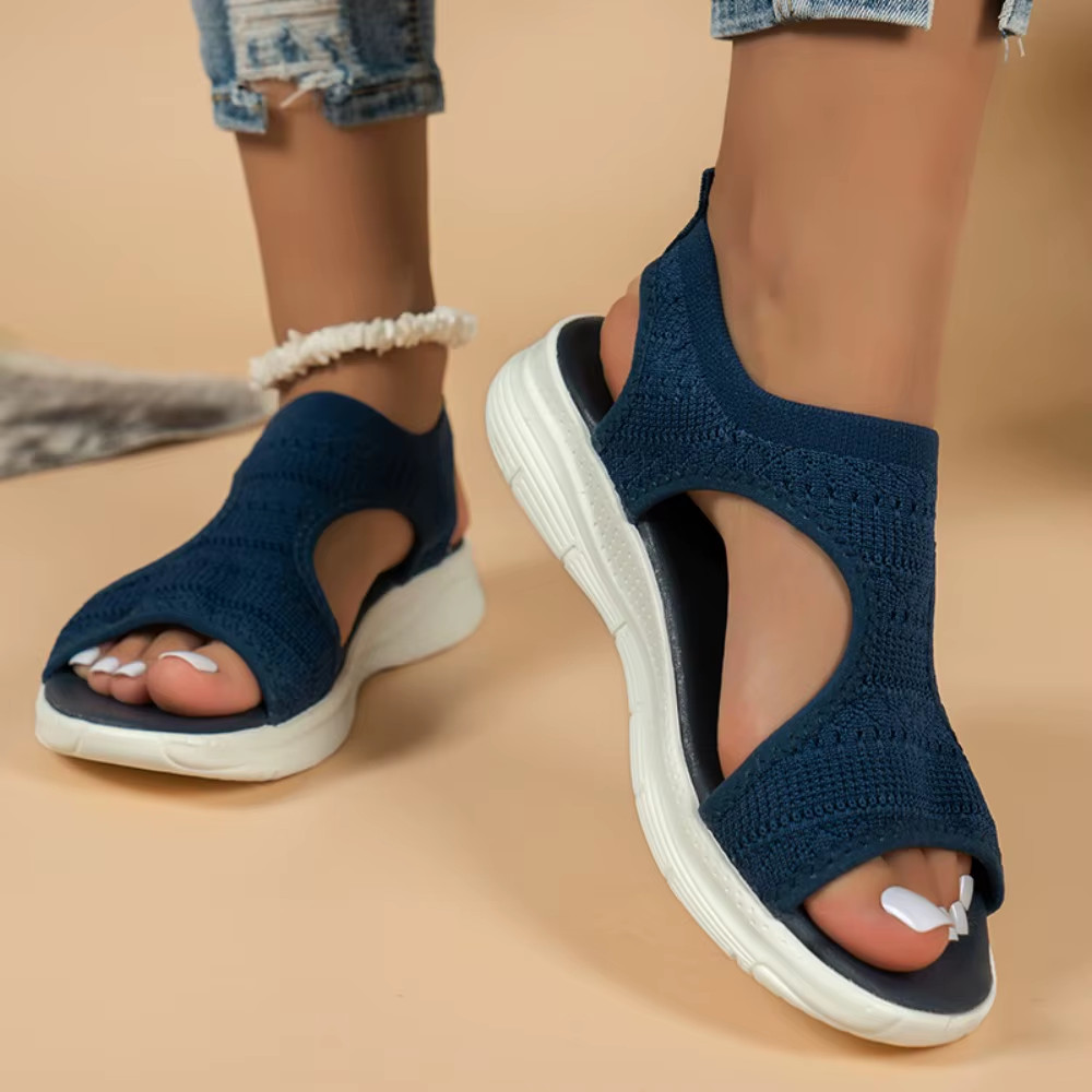 Women’s summer shoes mesh sandals wedge heel open toe casual shoes platform