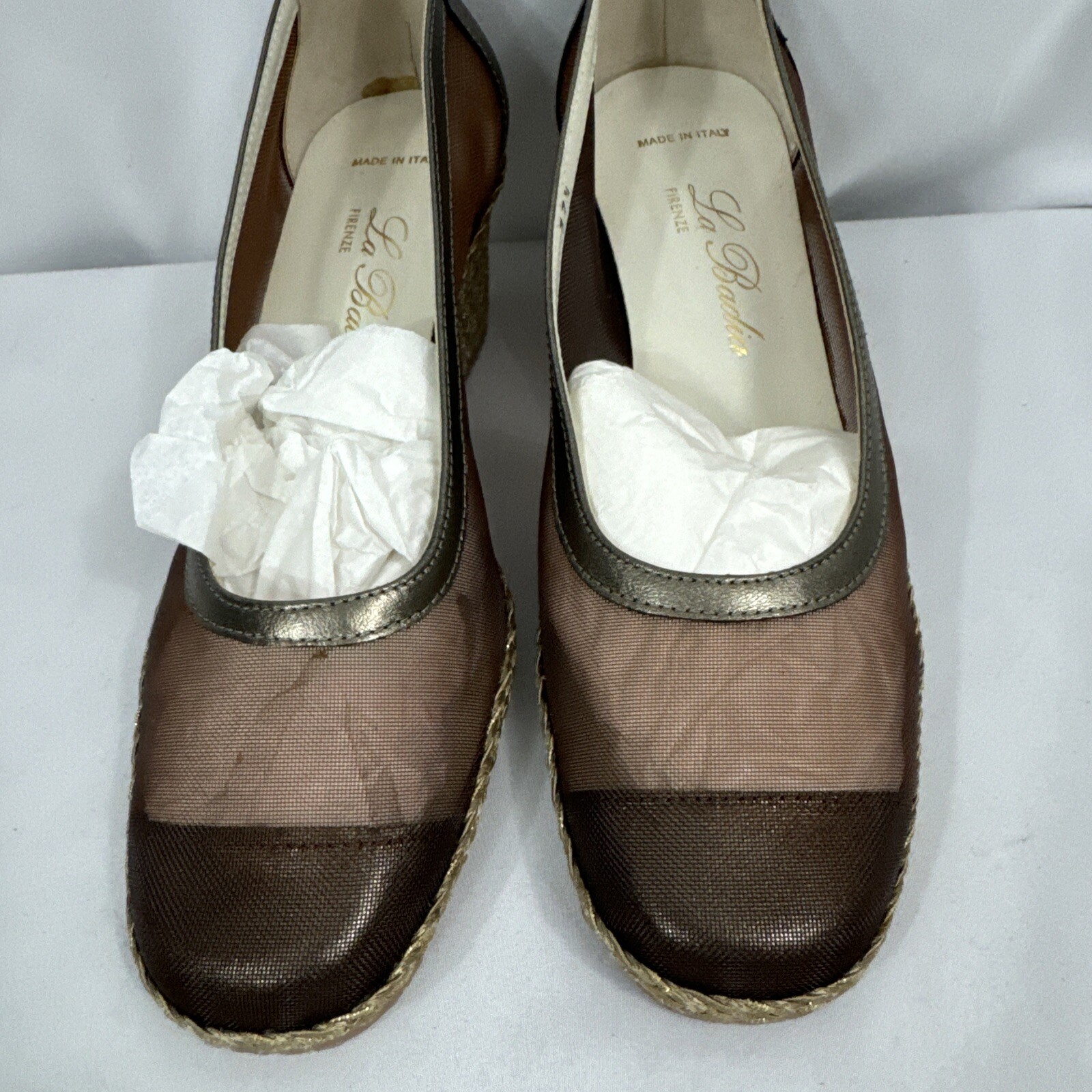 La Badia Firenze Women’s Bronze Shoes 37 1/2 Made in Italy