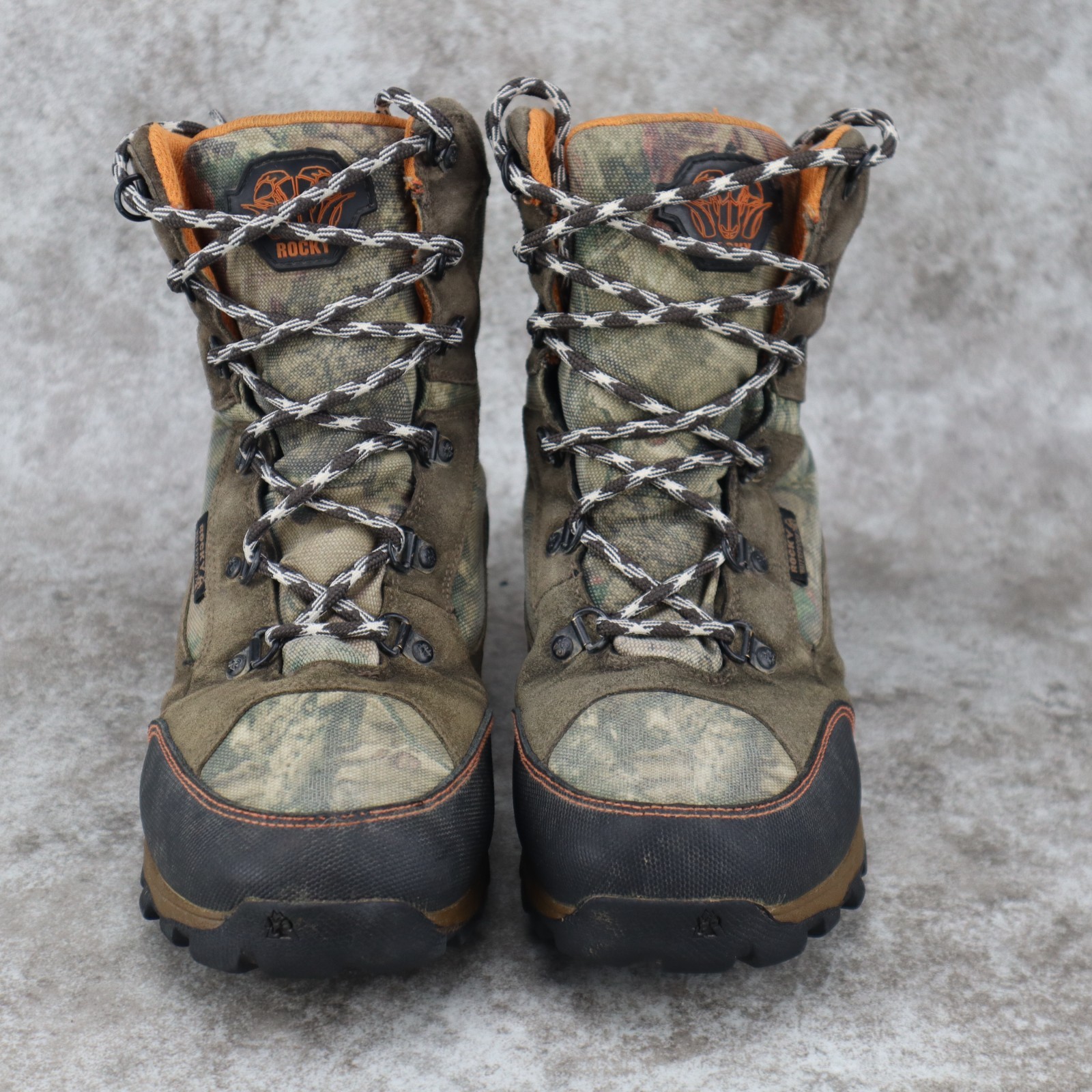 Rocky Ram Hunting Boots Waterproof Brown Leather Camo 800g R0044 Kids Size 5.5 M