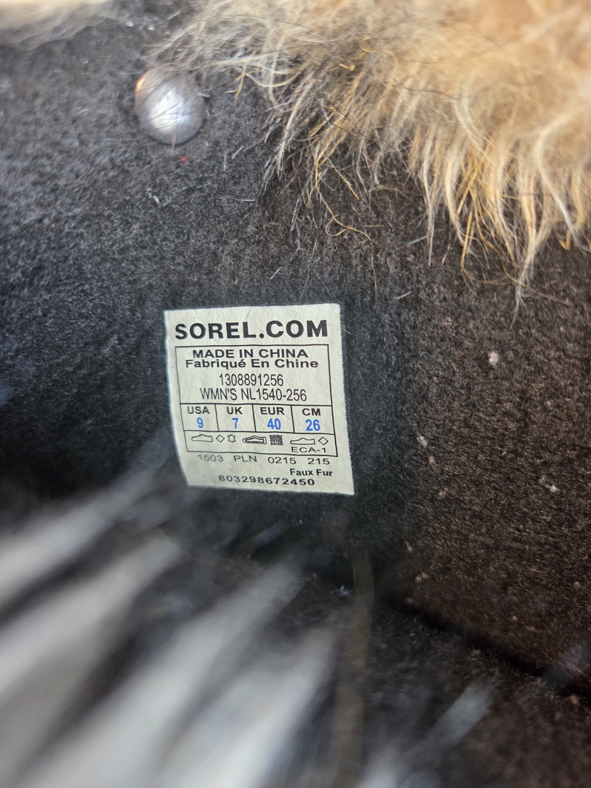 Sorel Waterproof Faux Fur Trim Lace-Up Snow Boots Brown/Black US 9 EU 40