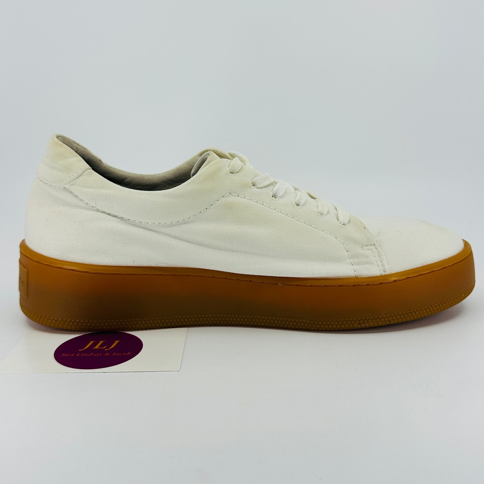 Jenni Kayne Women’s Cream Canvas Casual Skater Sneakers Size 39 EU/ 9 US