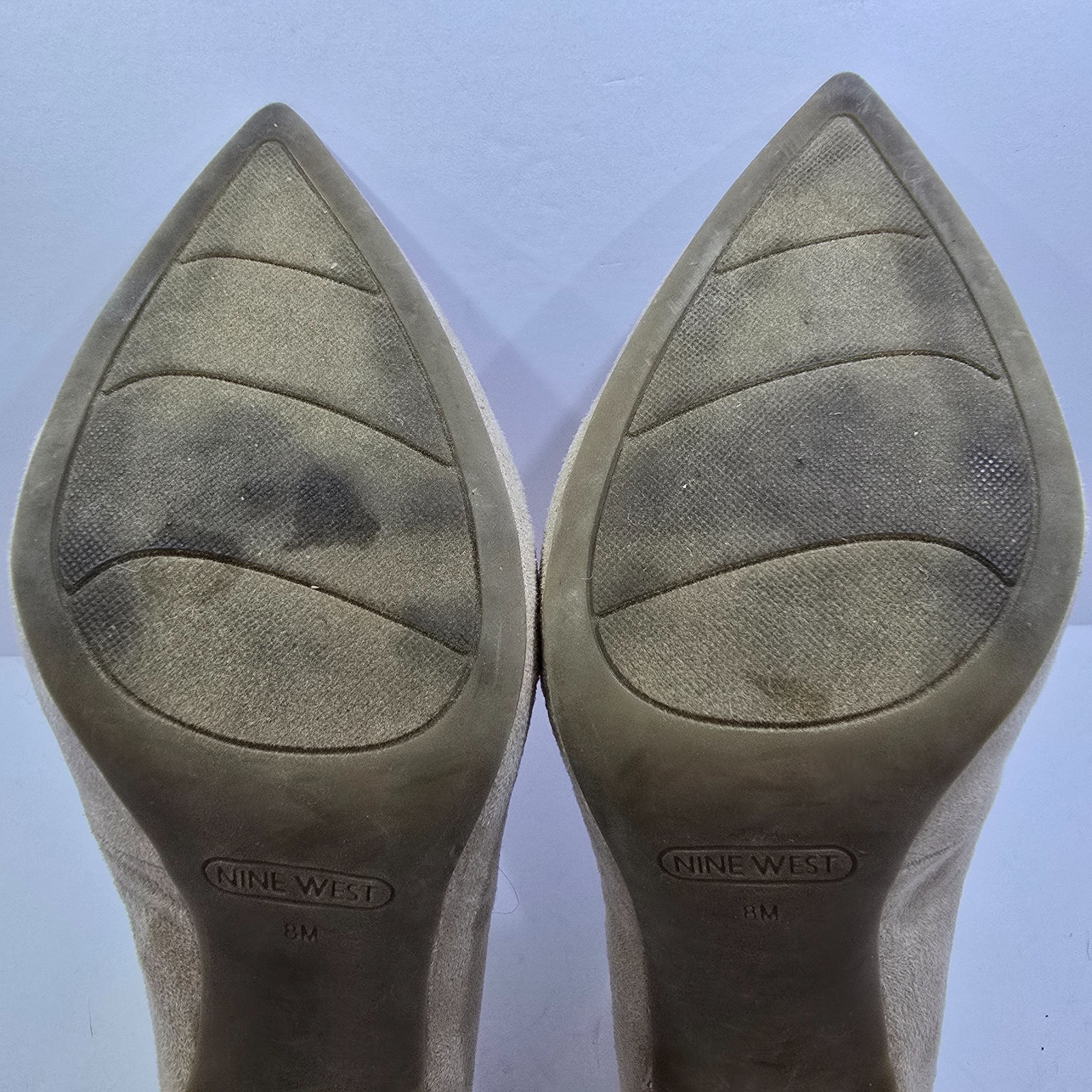 Nine West Natural/Beige Suede Leather Dress Shoes Heels Size 8M