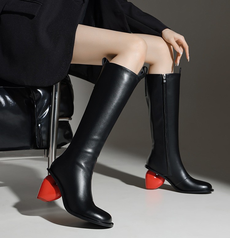 Womens Heart Heel Side Zip Party Round Toe Mid Calf Boots Shoes Vintage Clubwear