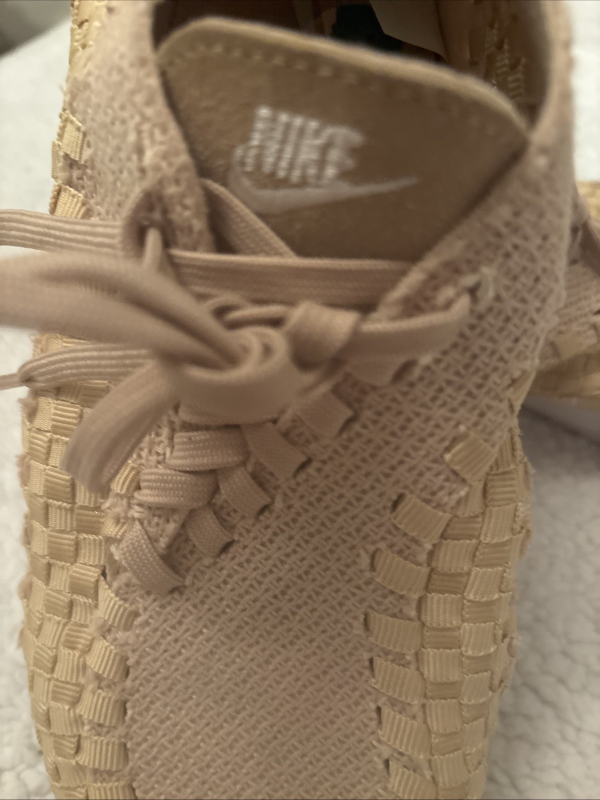 Nike Footscape Air Force 1 Woven Women Sand Beige Sneakers Size 71/2 US