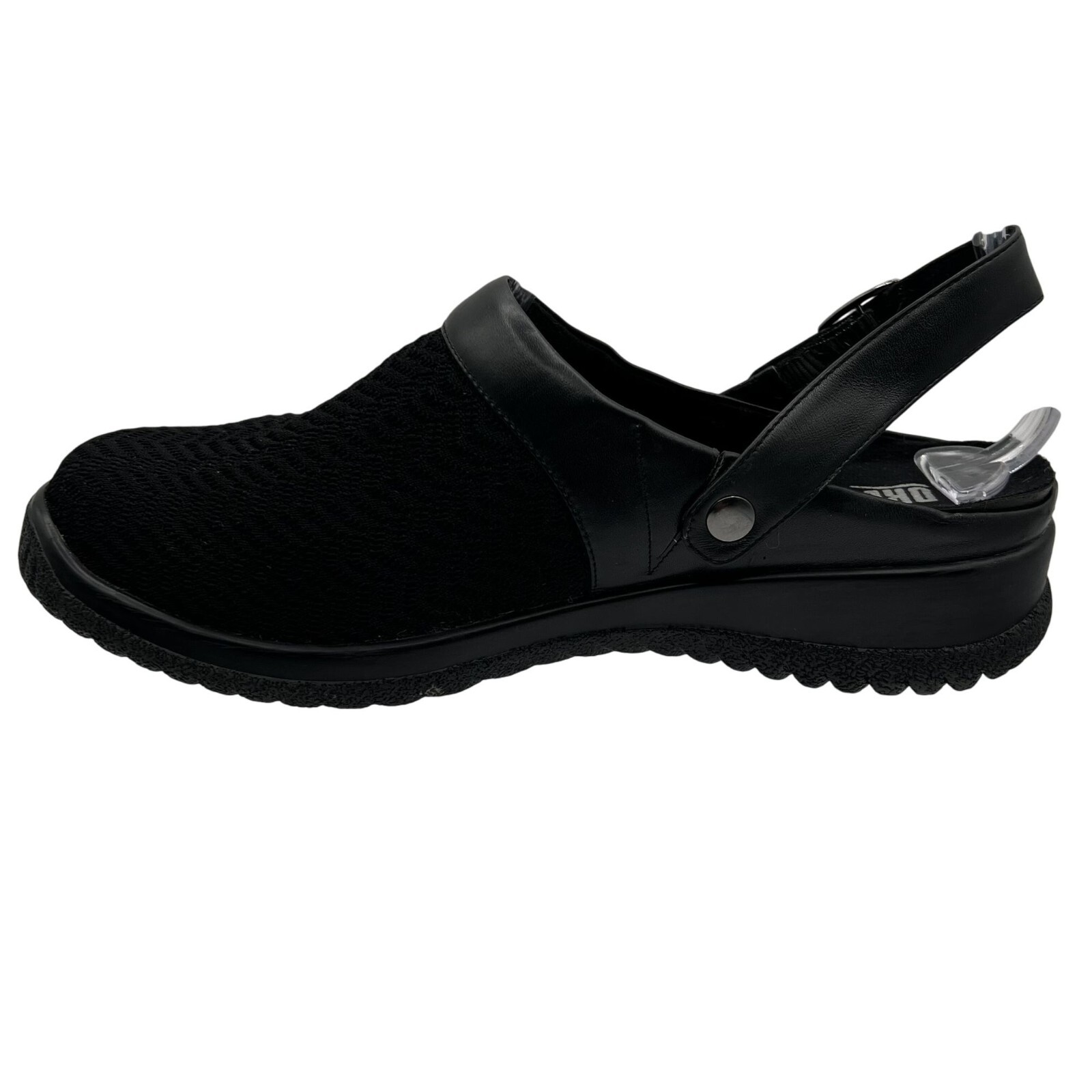 Drew Savannah Women 10 M Stretchable Clog Black Wavy Slip On Shoes Buckle Mule