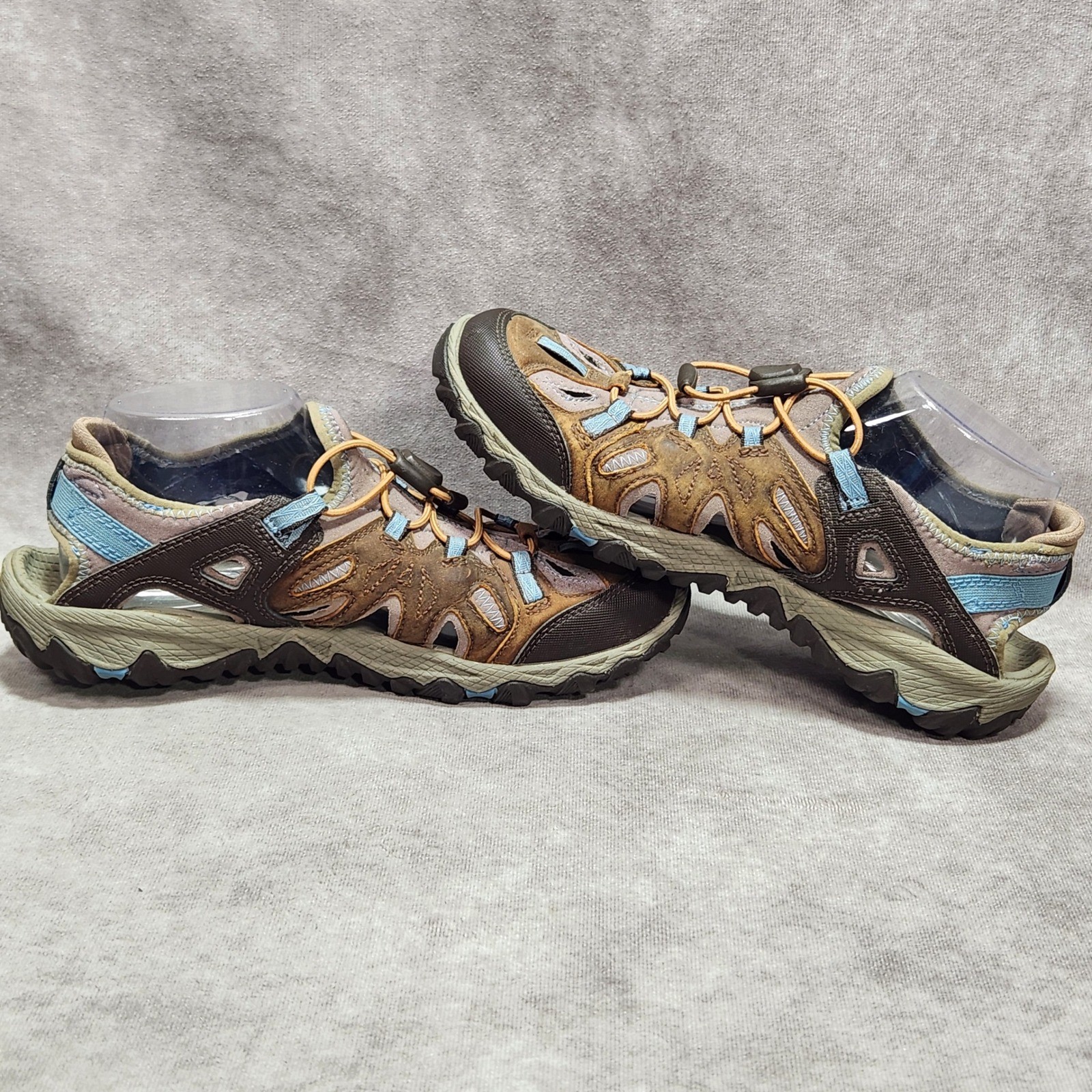 Merrell All Out Blaze Sieve Womens 10 Brown Blue Hiking Water Sandals J65248