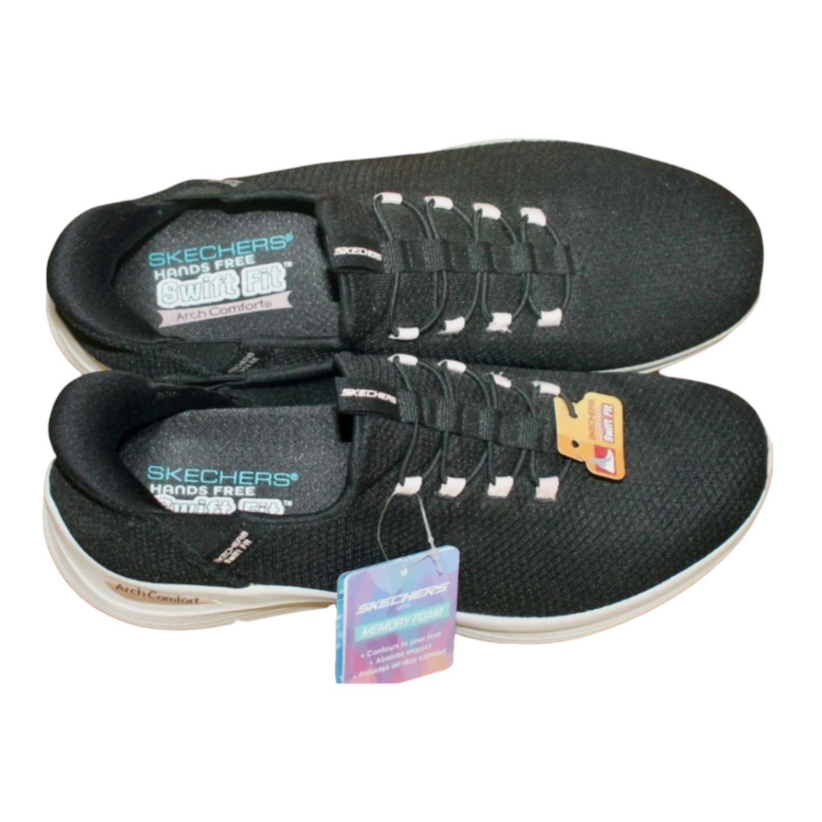 SKECHERS Swift Fit Arch Comfort Hands Free Sneaker Women Black 179186