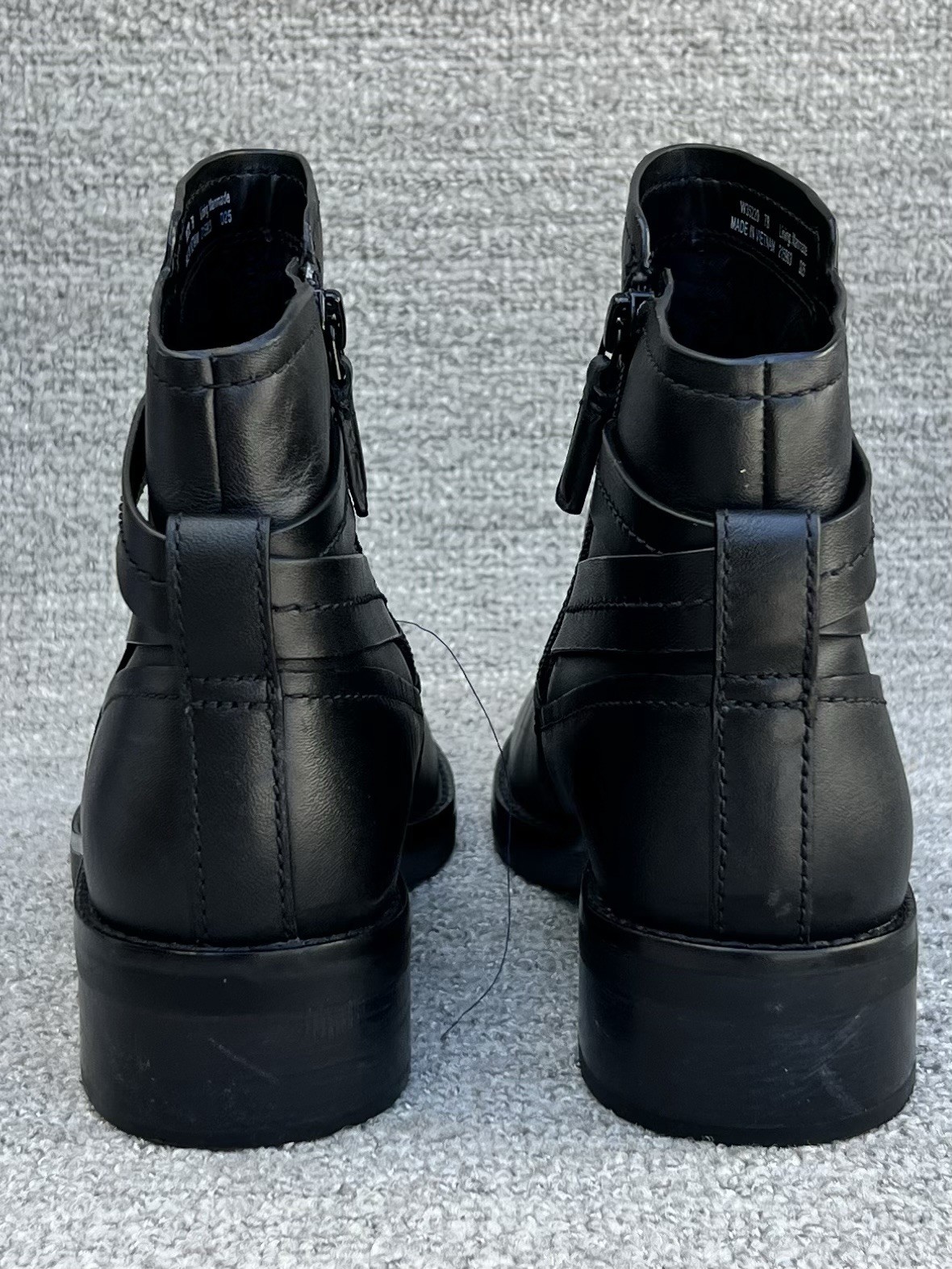 COLE HAAN Rosalyn Waterproof Ankle Strap Side Zip Black Leather Boots Women’s 7