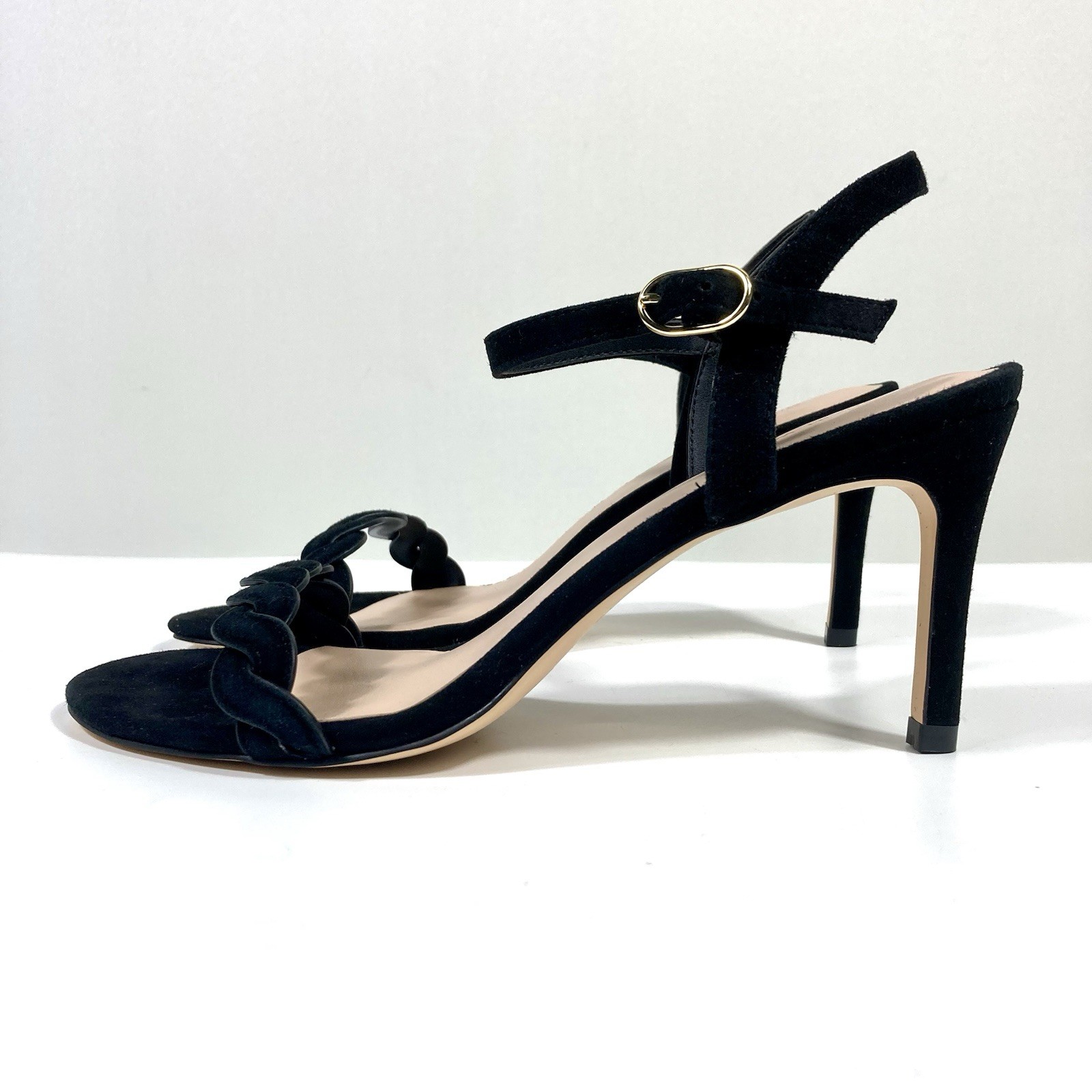 Stuart Weitzman Twistie Stiletto 75 Heels Sandals Suede Black 6 9 B NEW