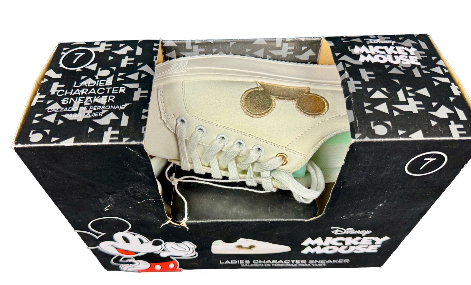 Disney Mickey Mouse Ladies Character Sneakers Size 7 New In Box