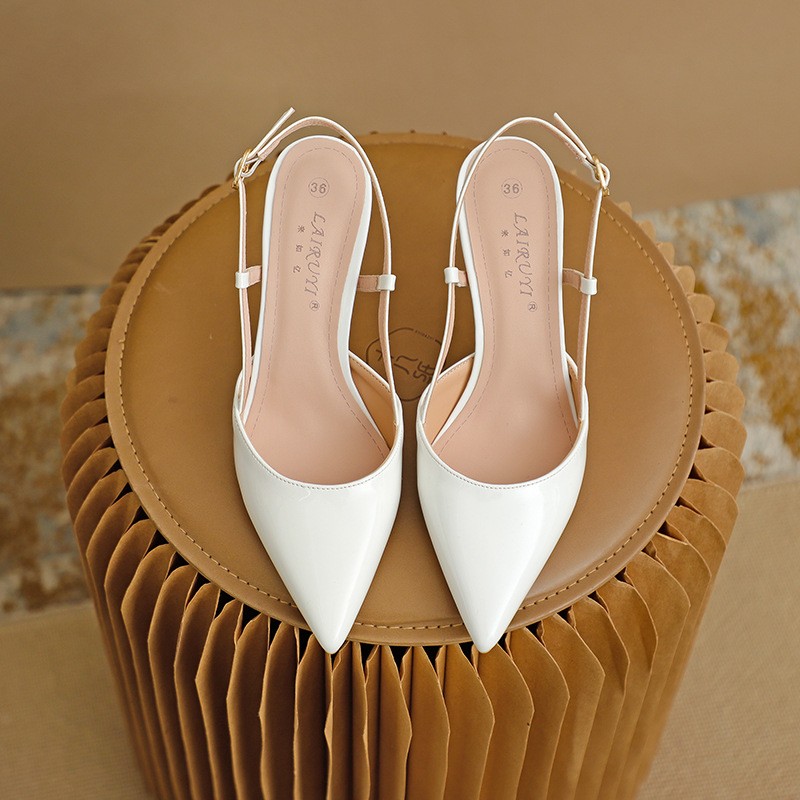 Women’s Strappy Buckle Slingback High Heel Shoes Pointed Toe Stiletto Sandals