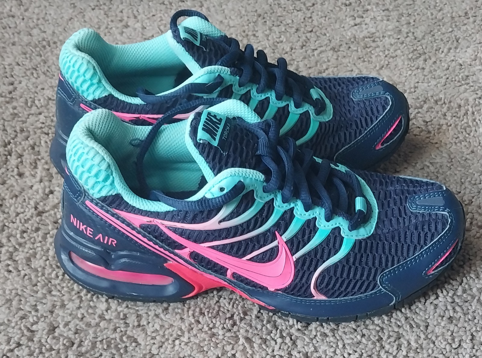 Nike Womens Air Max Torch 4 Shoes Midnight Navy Pink 6.5