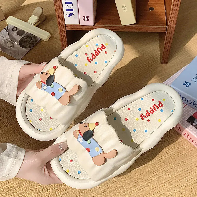 summer home color dots puppy slippers women’s non-slip and deodorant bathroom th