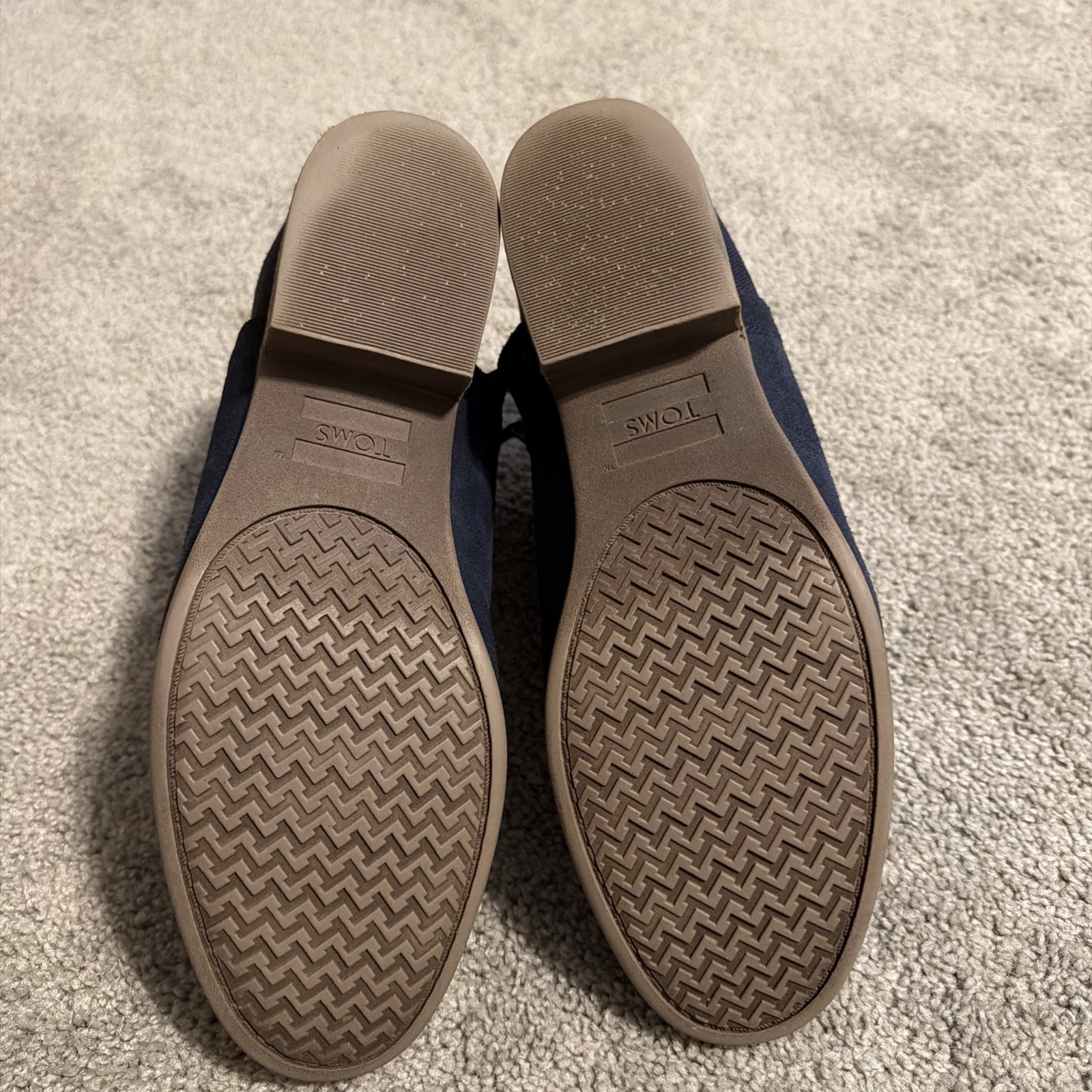 TOMS Deia Slip On Women’s 10 Blue Suede Side Zipper Ankle Bootie boot low heel