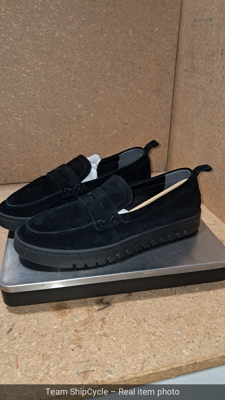 Vionic Uptown Loafers Black Suede Womens Size 9 Orthopedic Shoes SlipOns G2U
