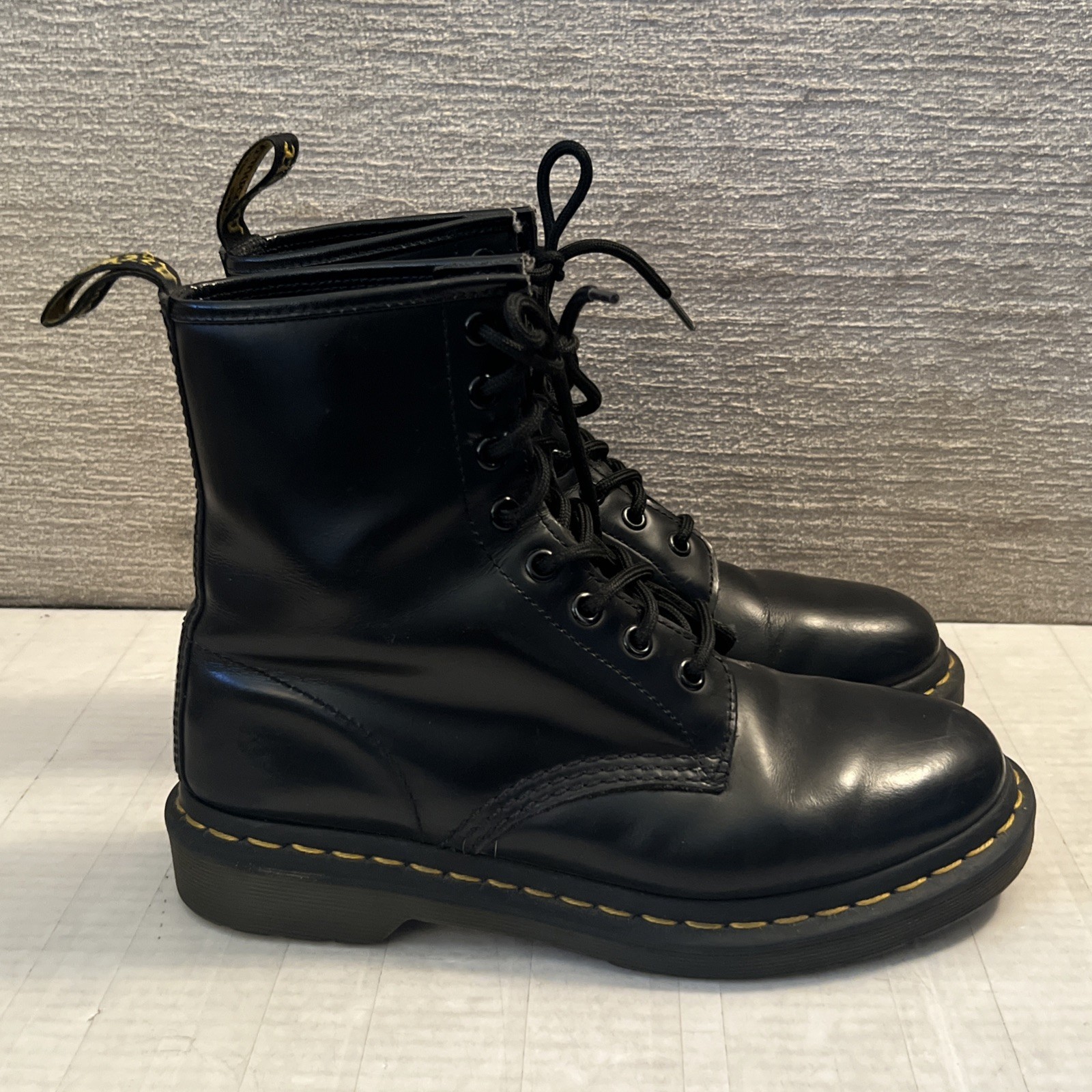 Dr. Martens 1460 W Combat Boots Black Smooth Leather Doc Martens Women’s 7 EUC