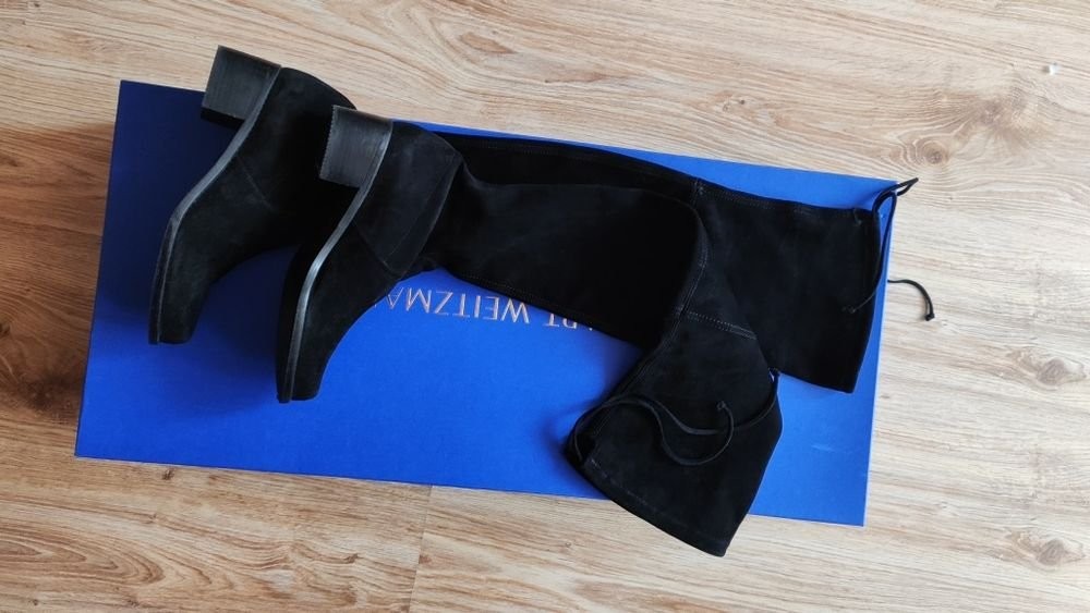 Women Stuart Weitzman Over-the-Knee Black Suede 37