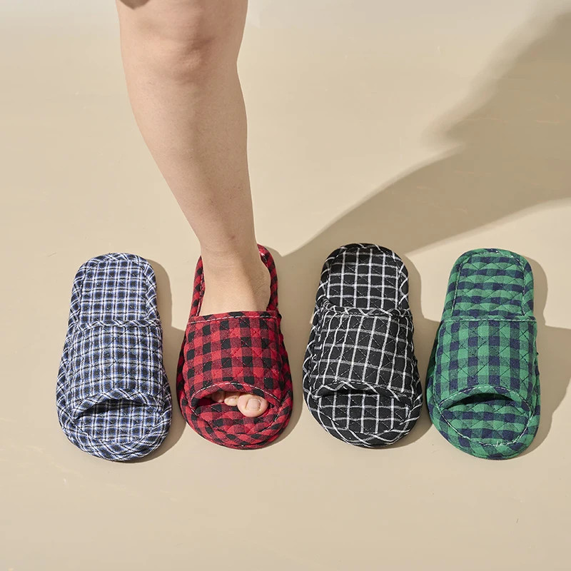 Women Slippers Lightweight Home Shoes Antislip Soft Indoor Fabric Slippers