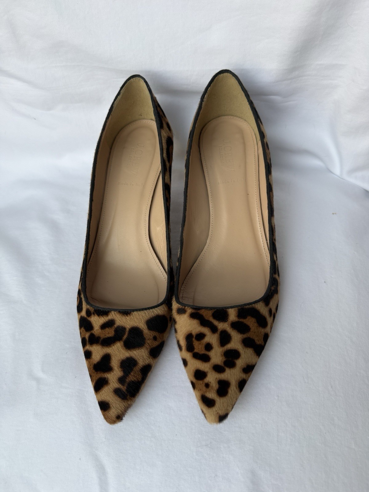 J.CREW Women’s Leopard Calf Hair Pointed Toe Pump Stiletto Slip On 10.5