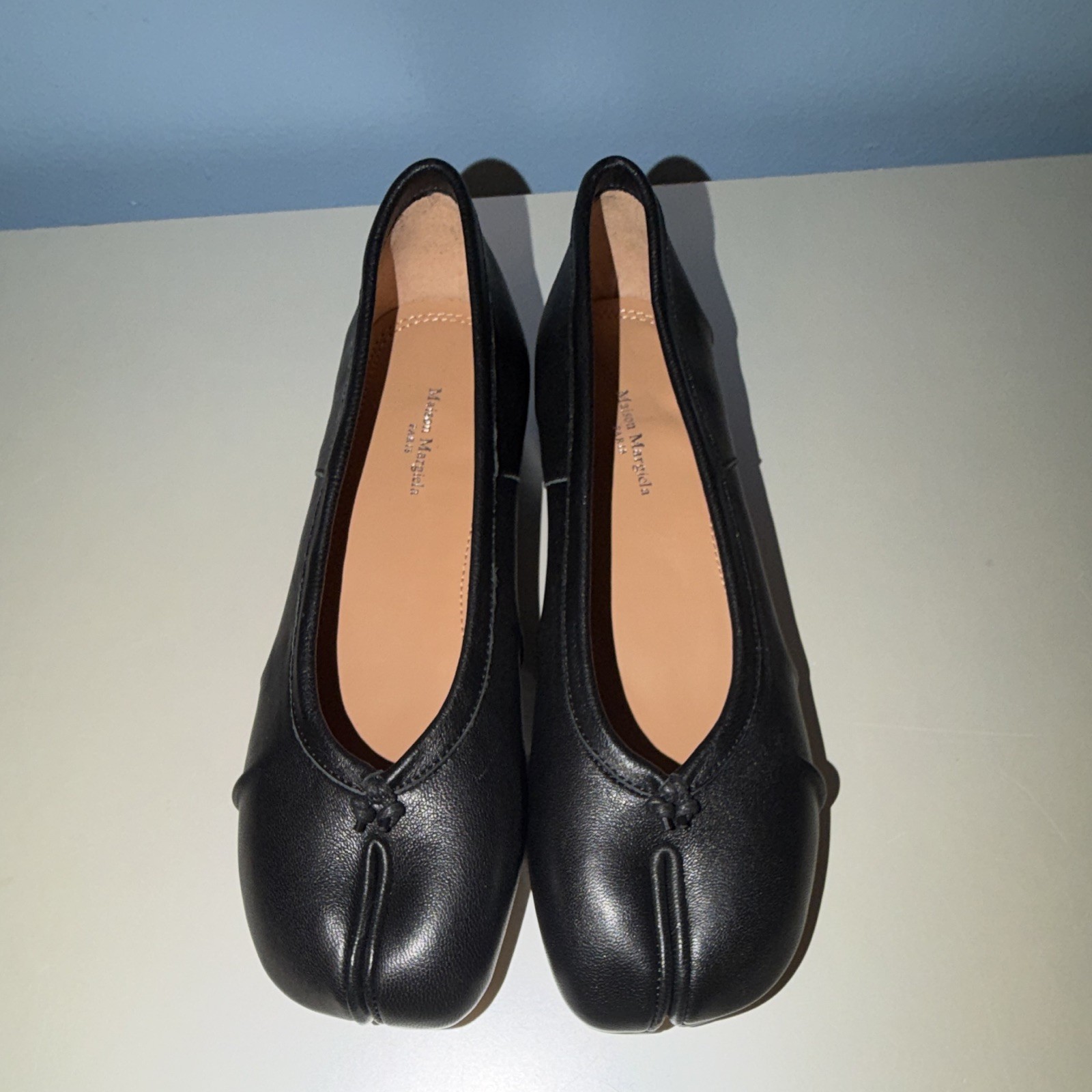 Women’s Black Leather Slip-On Pump Heel Block Solid Logo US 7.5 EU 38
